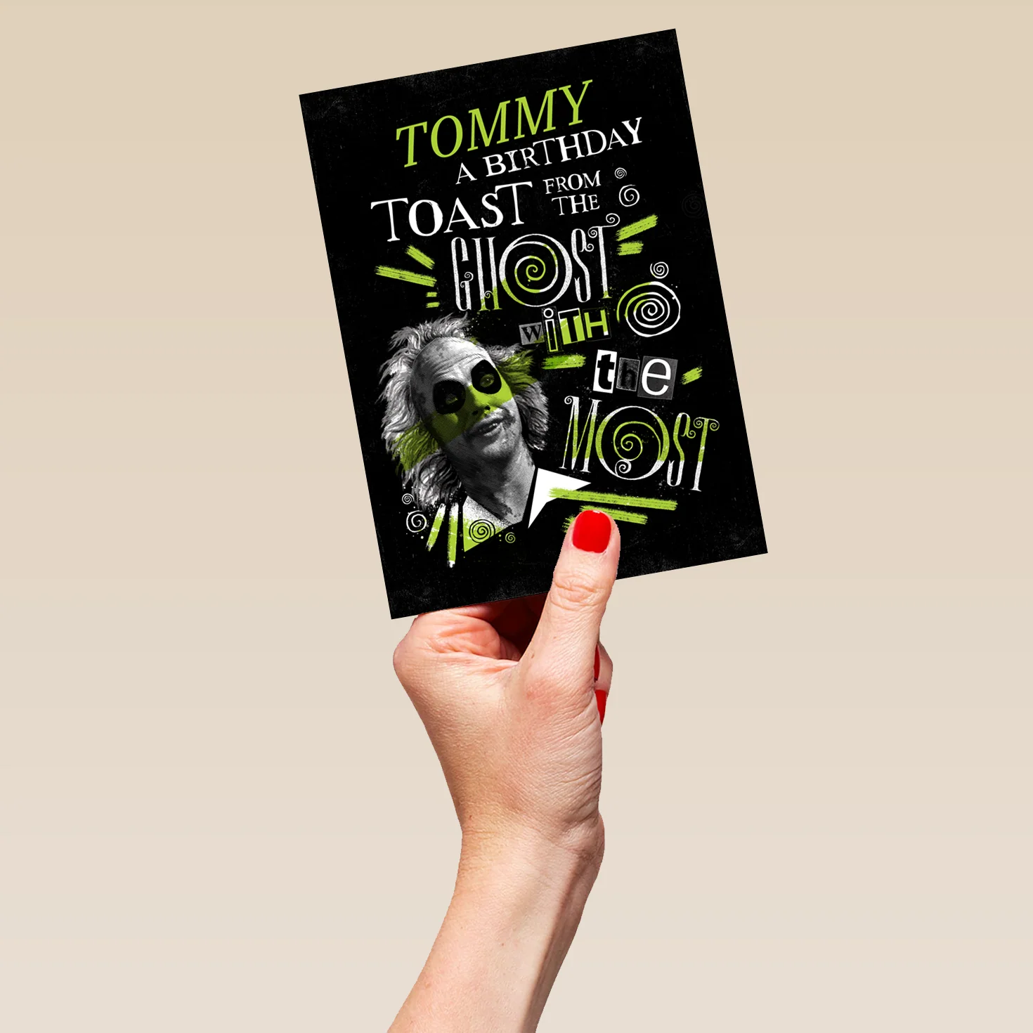 Personalised Editable 'Ghost with the Most' Beetlejuice Birthday Card - Image 5