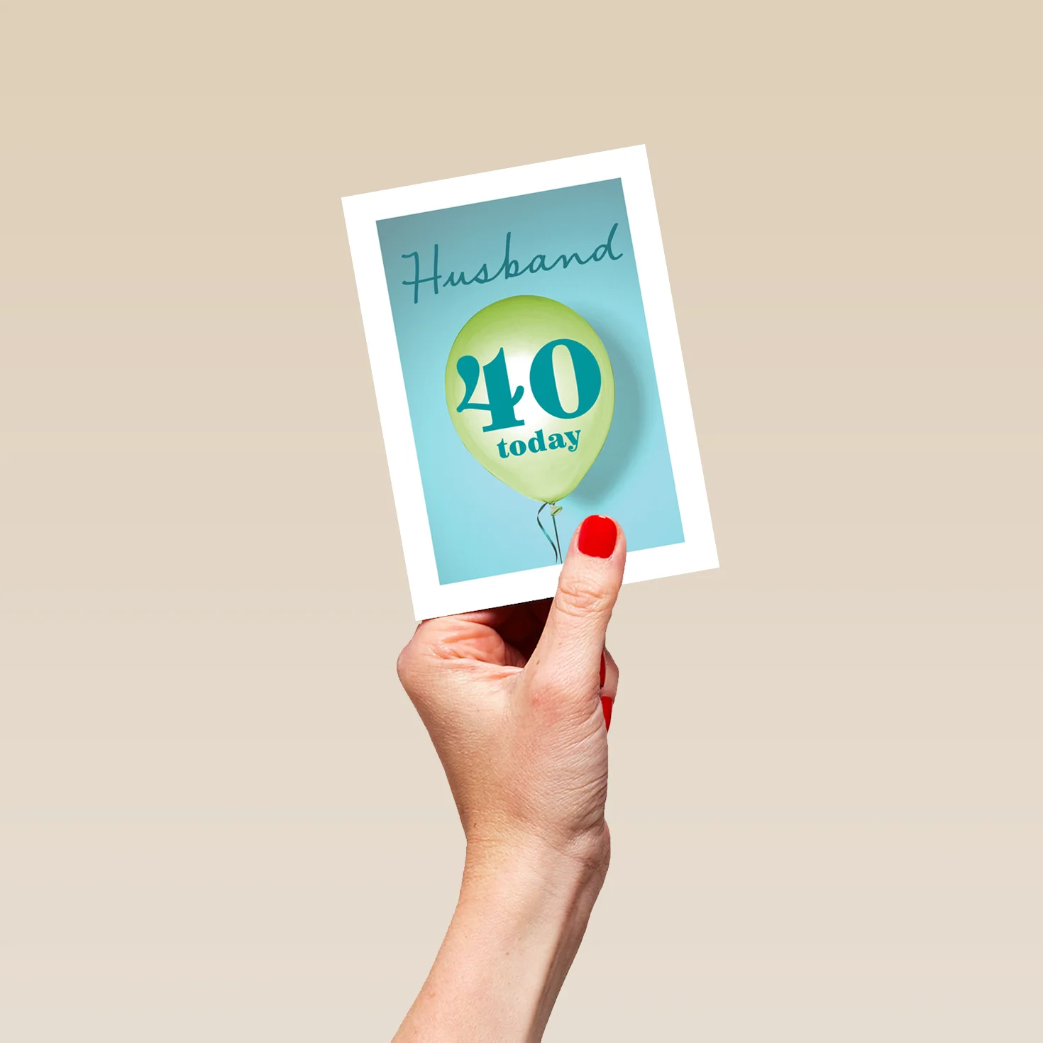 Personalised & Editable Green Balloon 40th Birthday Card - Image 4