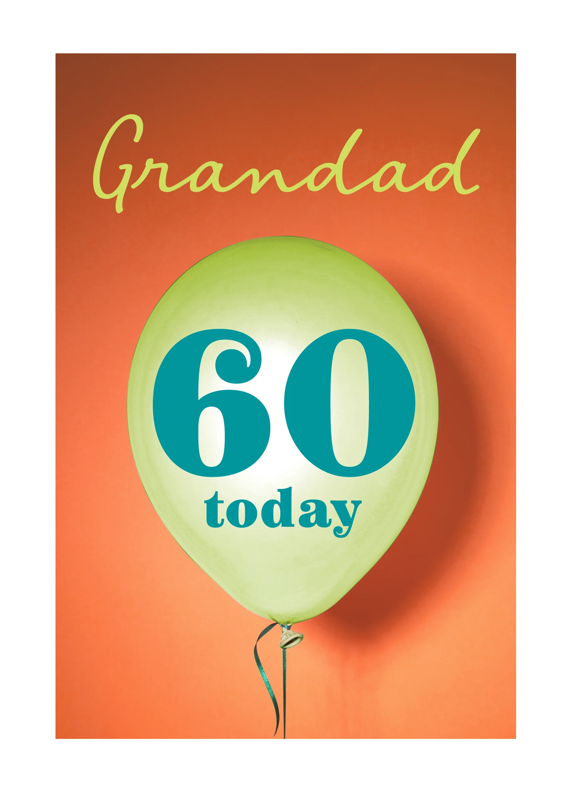 Personalised & Editable Green Balloon 60th Birthday Card