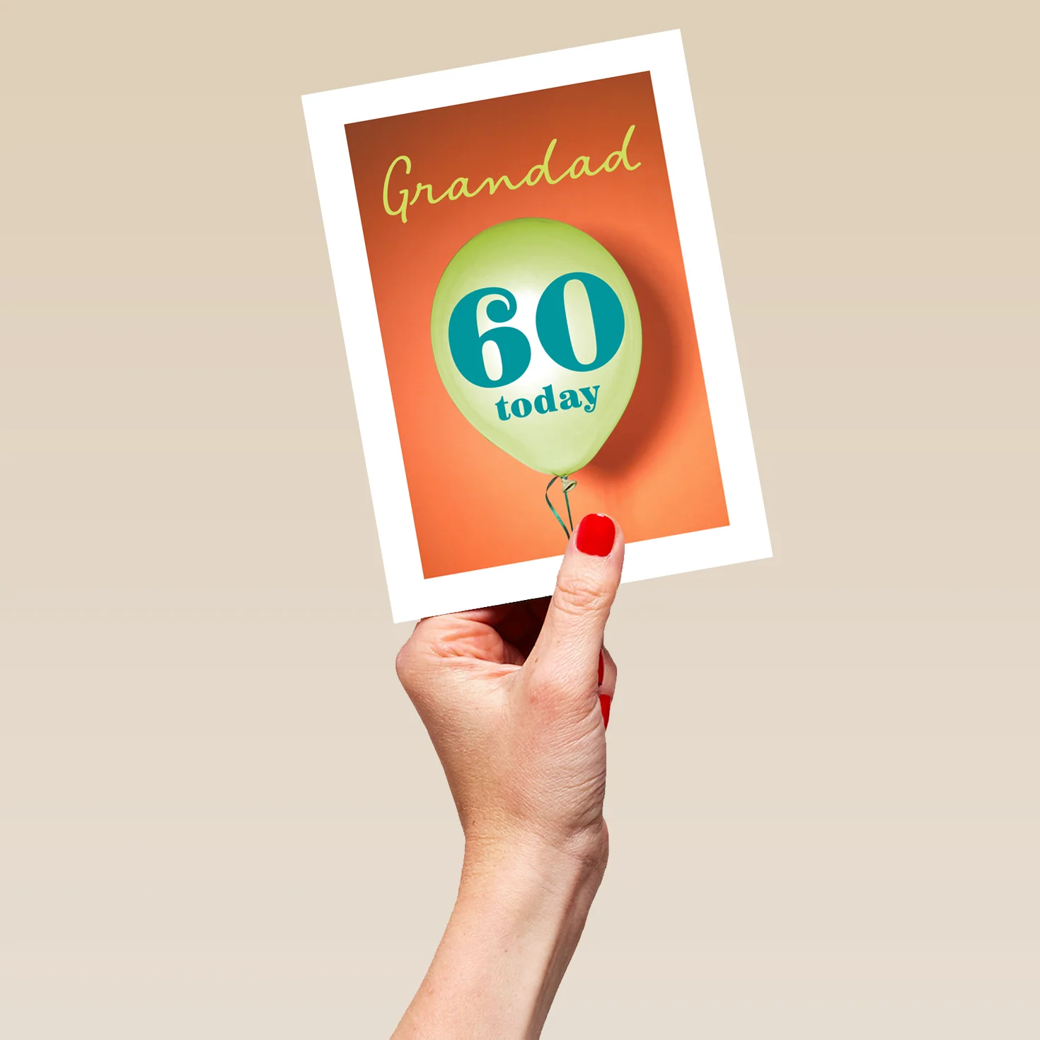 Personalised & Editable Green Balloon 60th Birthday Card - Image 5
