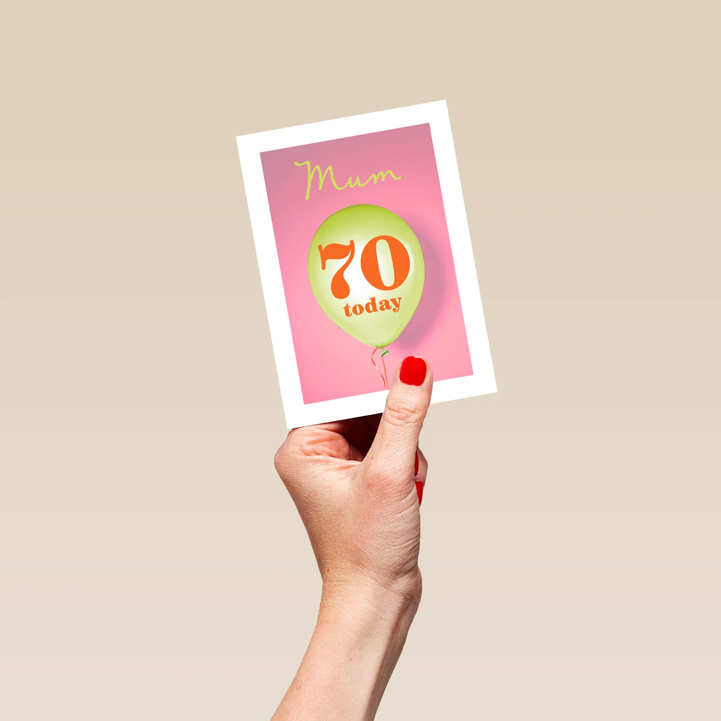 Personalised & Editable Green Balloon 70th Birthday Card - Image 4