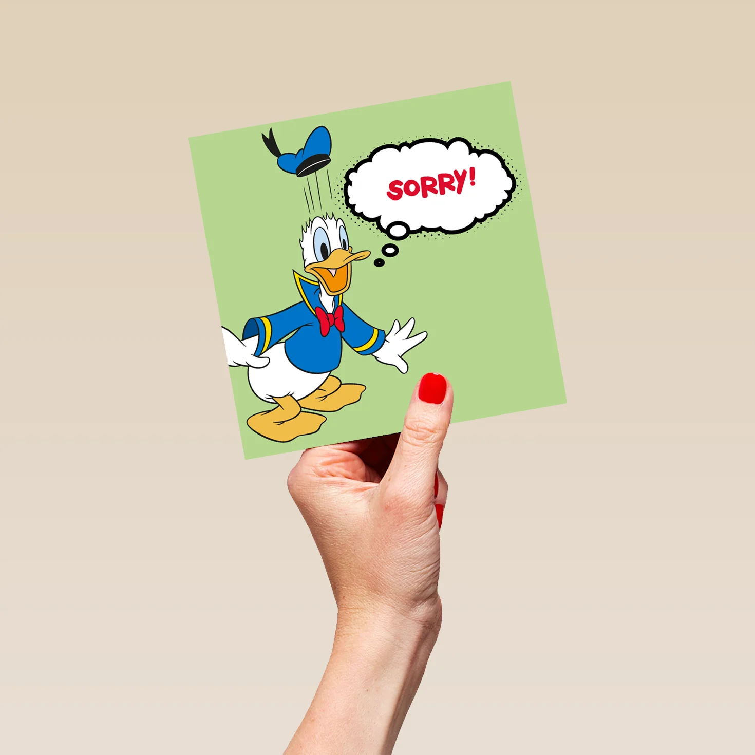 Personalised & Editable Green Donald Duck Sorry Card - Image 5