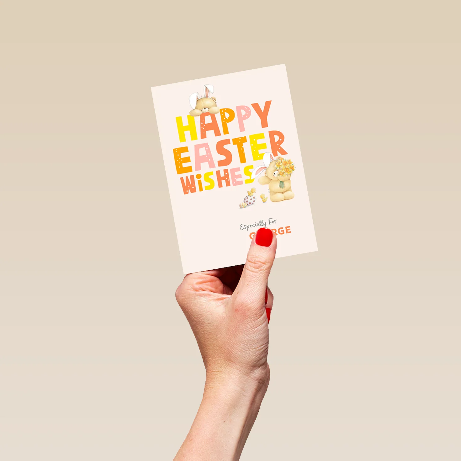 Personalised Editable 'Happy Wishes' Forever Friends Easter Card - Image 4