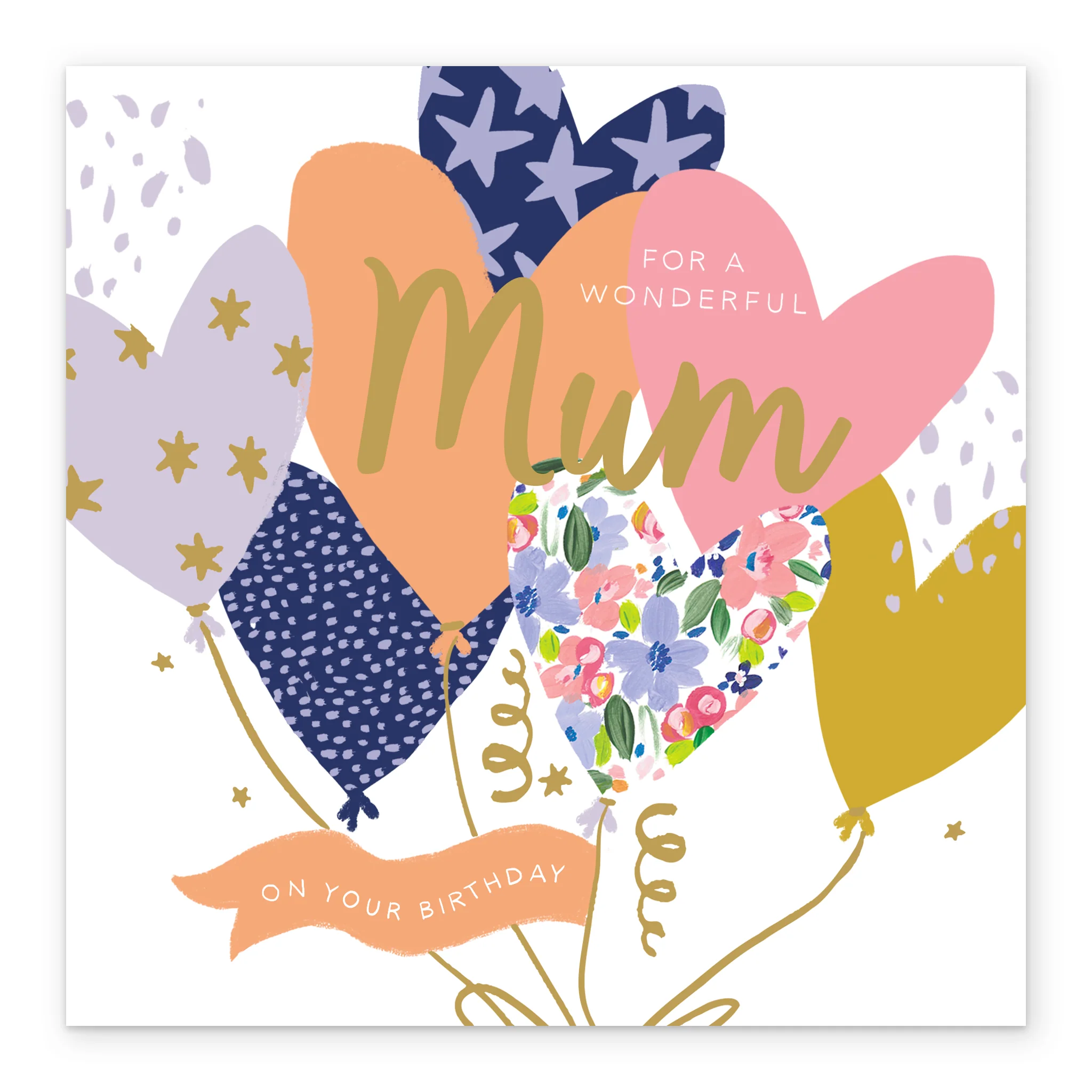 Personalised Editable Heart Balloons Birthday Card for Mum - Image 2