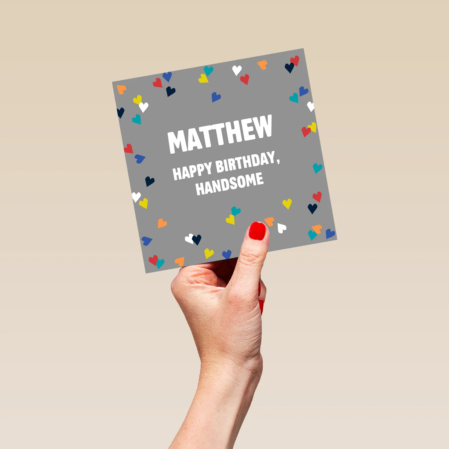 Personalised & Editable Heart Confetti Birthday Card - Image 5