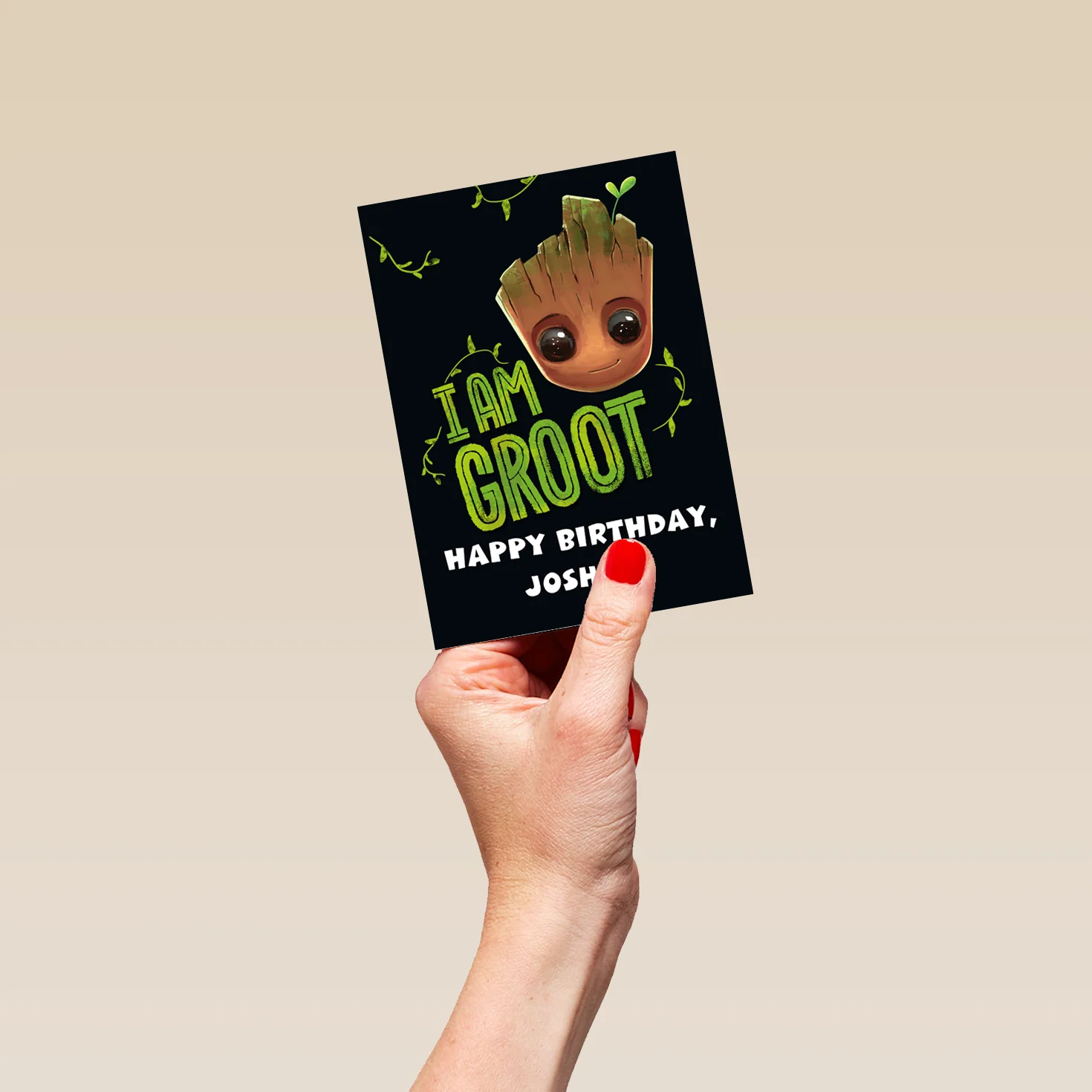 Personalised & Editable I Am Groot Birthday Card - Image 4