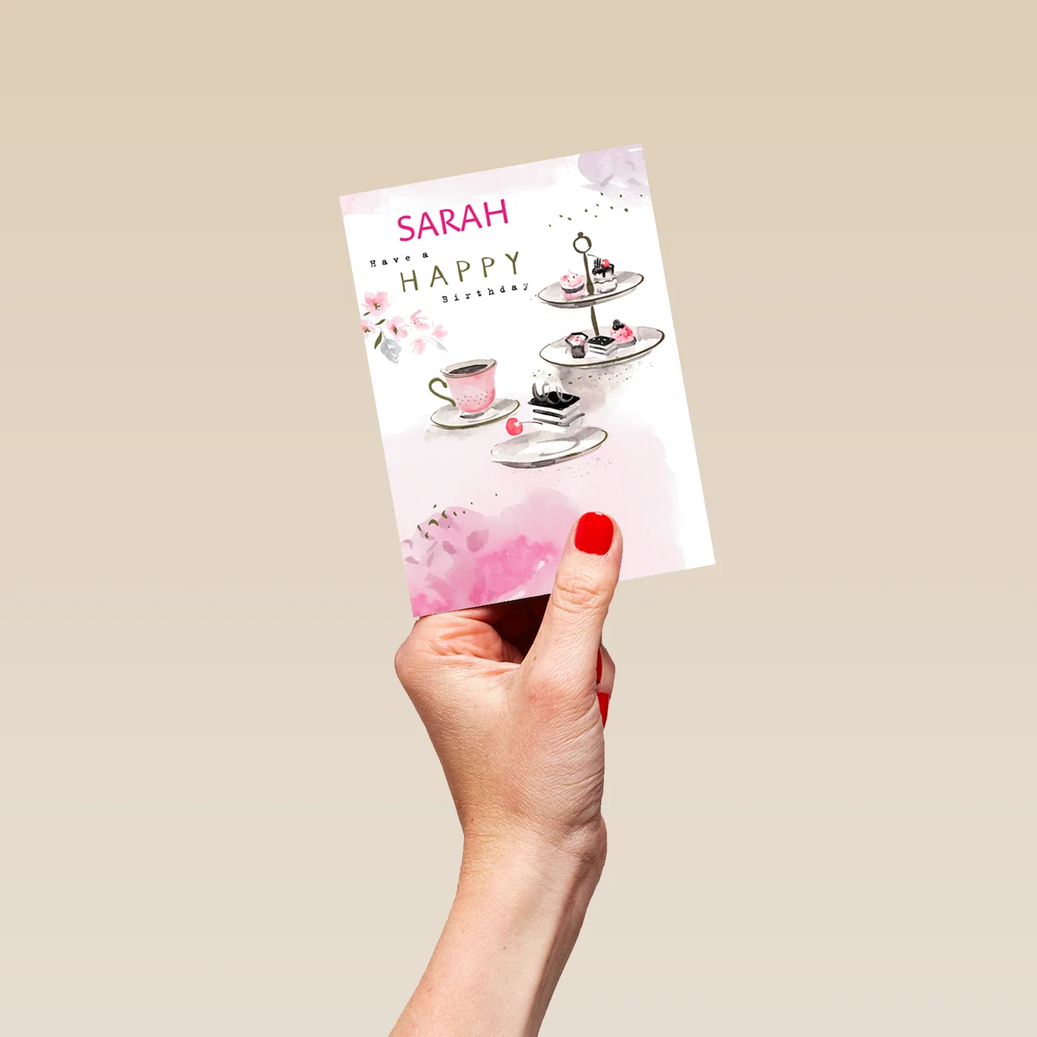 Personalised Editable Illustrated Afternoon Tea Birthday Card - Image 4