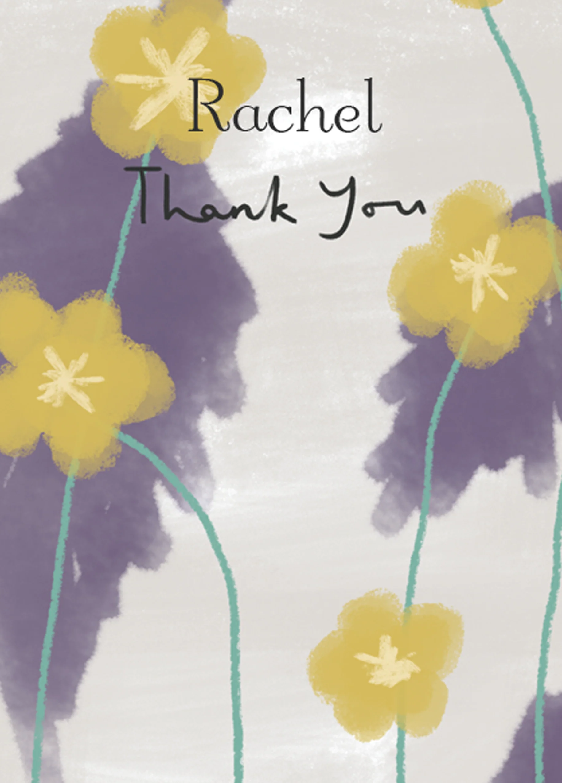Personalised Editable Illustrated Floral Thank You Card
