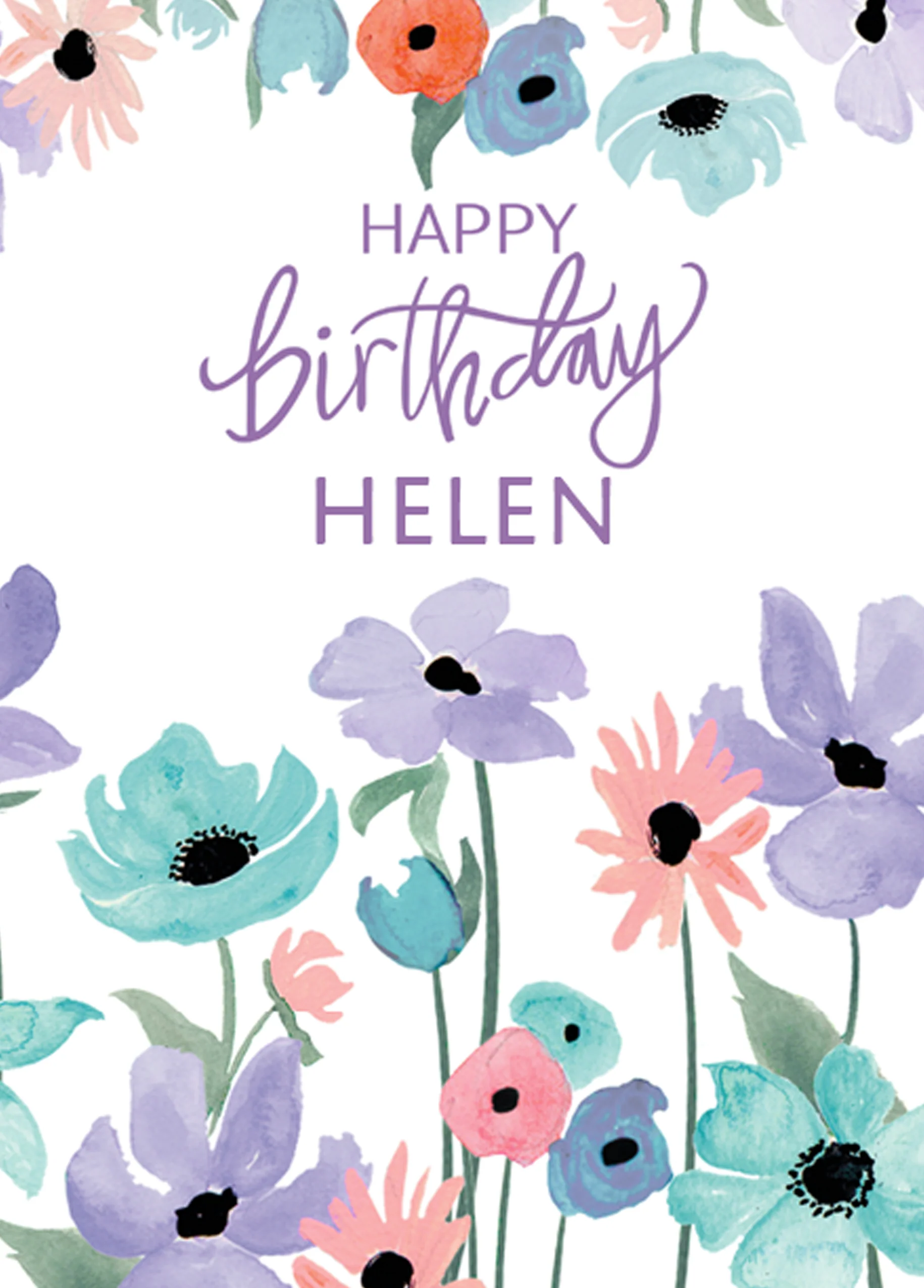 Personalised Editable Illustrated Fresh Floral Birthday Card