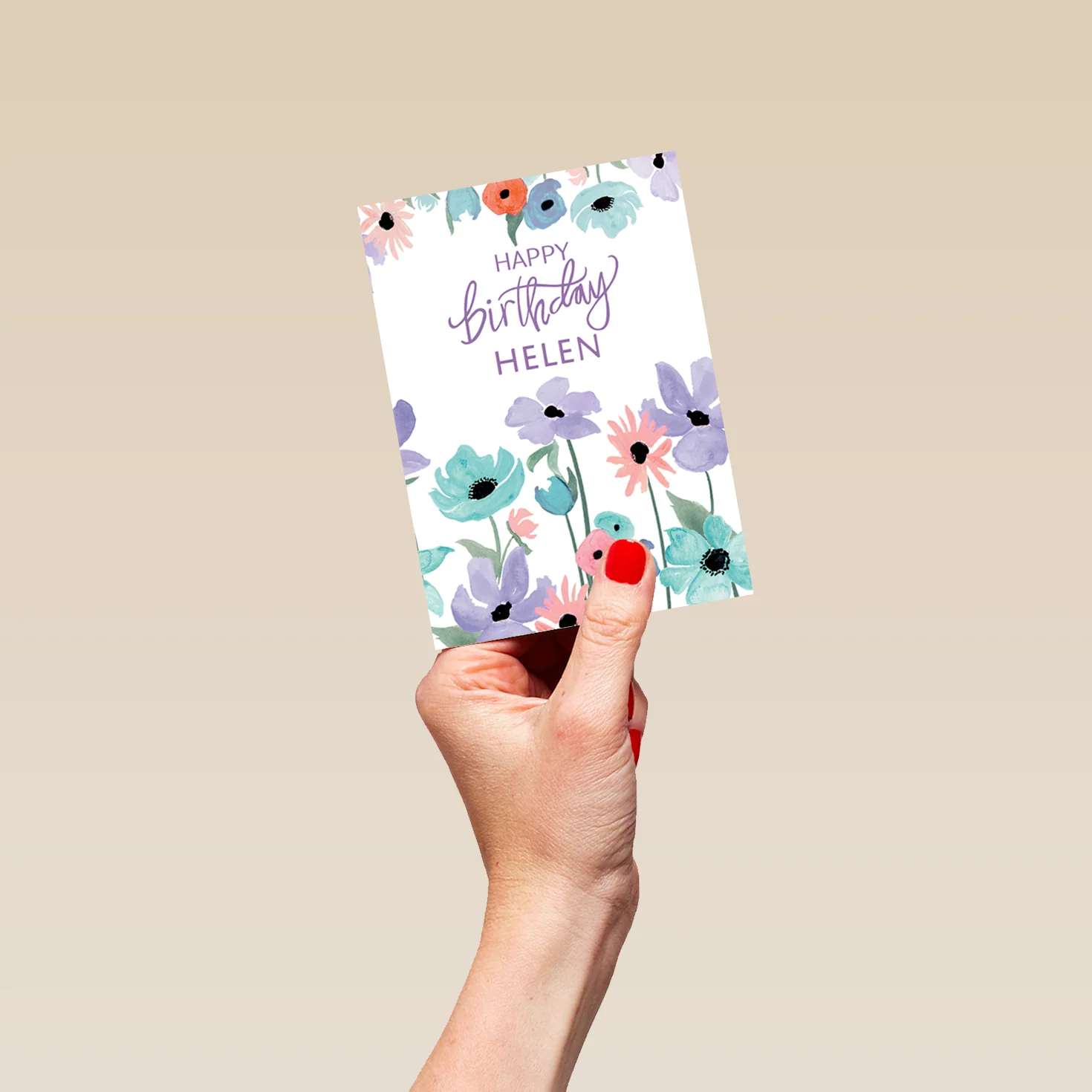 Personalised Editable Illustrated Fresh Floral Birthday Card - Image 4