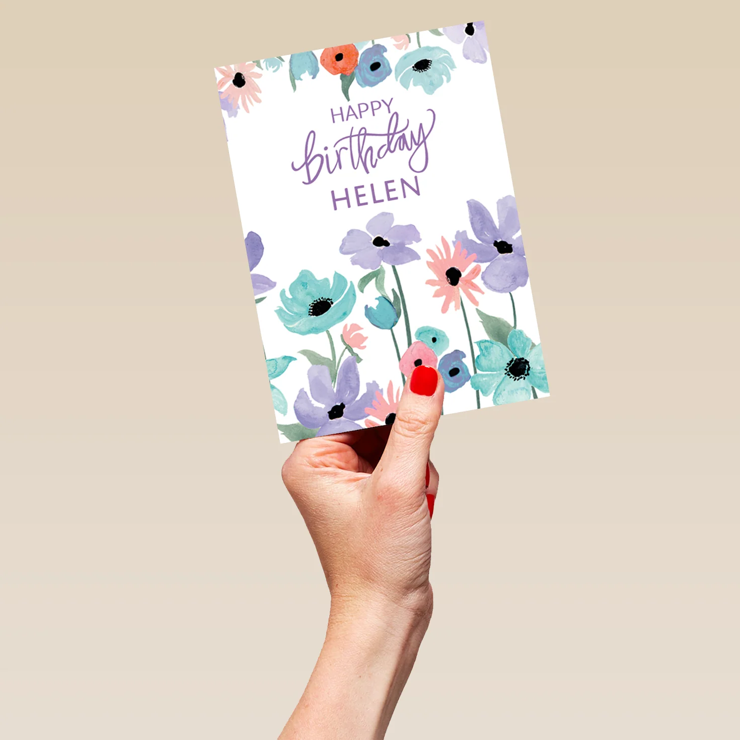 Personalised Editable Illustrated Fresh Floral Birthday Card - Image 5