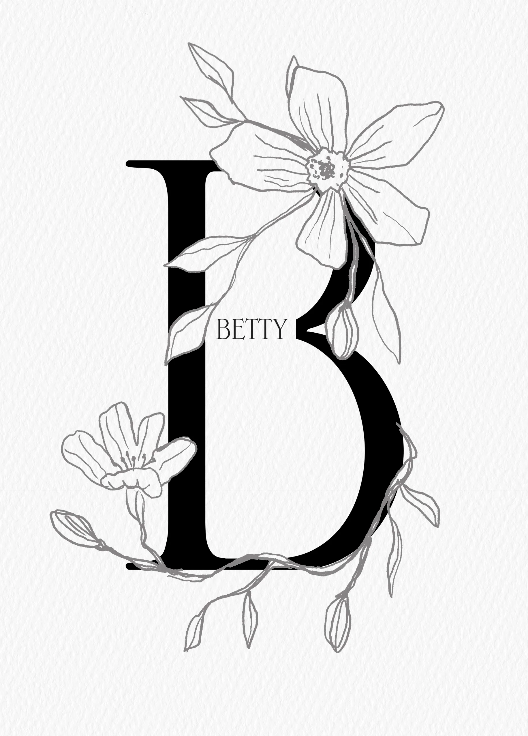 Personalised Editable Illustrated Initial Letter B Birthday Card