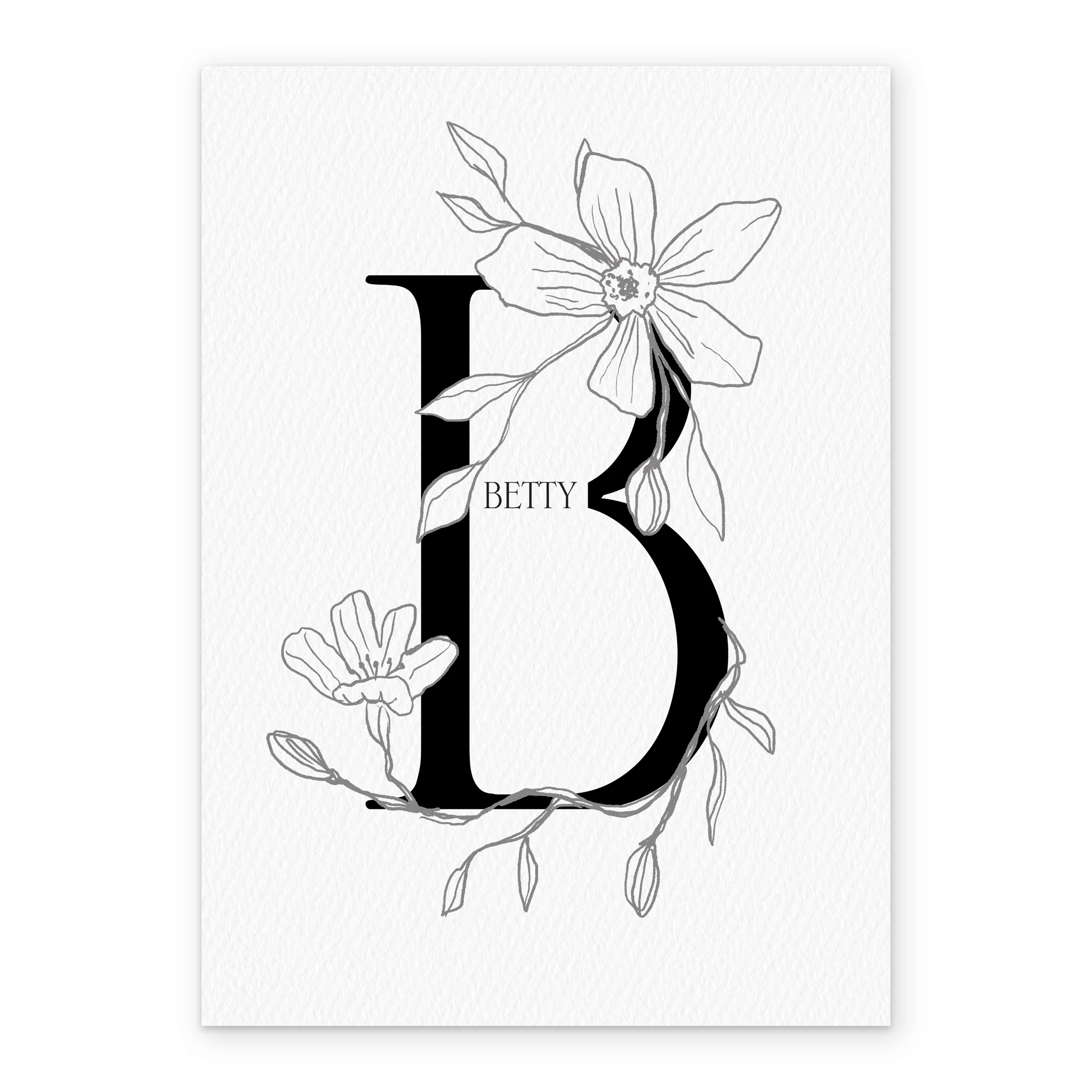 Personalised Editable Illustrated Initial Letter B Birthday Card - Image 2