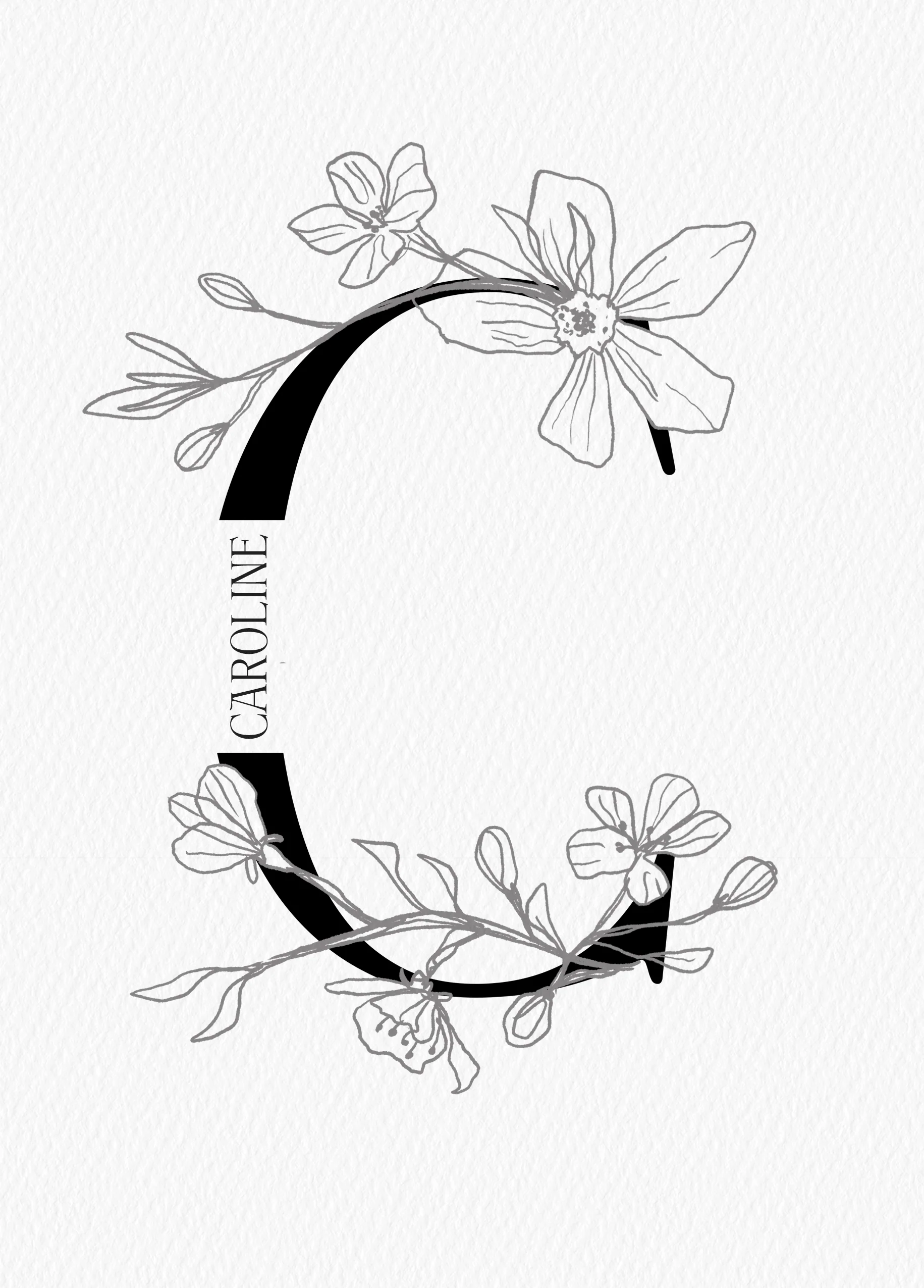 Personalised Editable Illustrated Initial Letter C Birthday Card