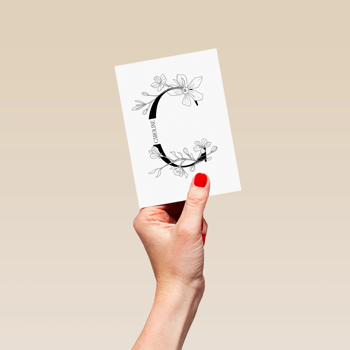 Personalised Editable Illustrated Initial Letter C Birthday Card - Image 4