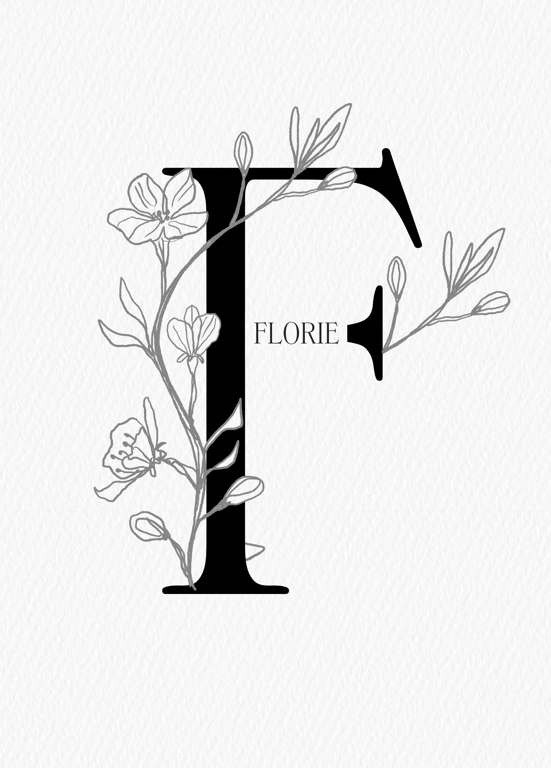 Personalised Editable Illustrated Initial Letter F Birthday Card