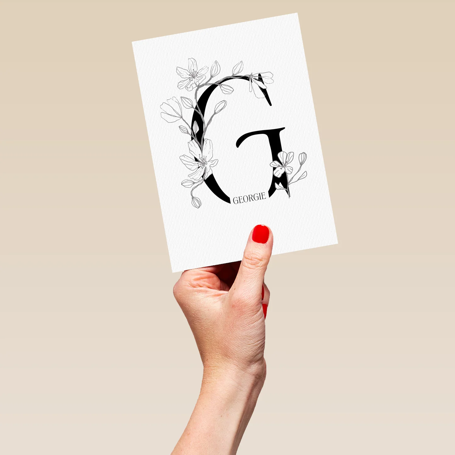 Personalised Editable Illustrated Initial Letter G Birthday Card - Image 5