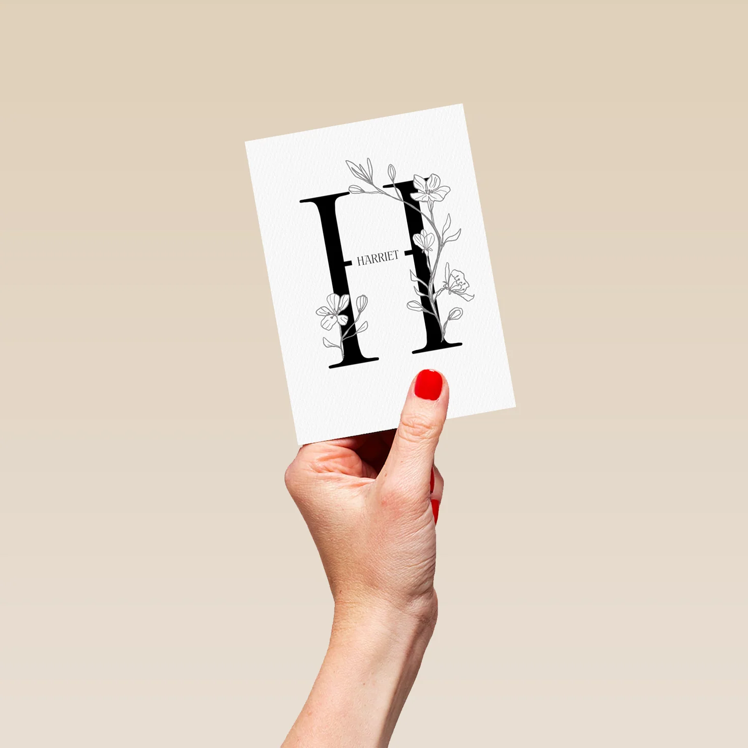 Personalised Editable Illustrated Initial Letter H Birthday Card - Image 4