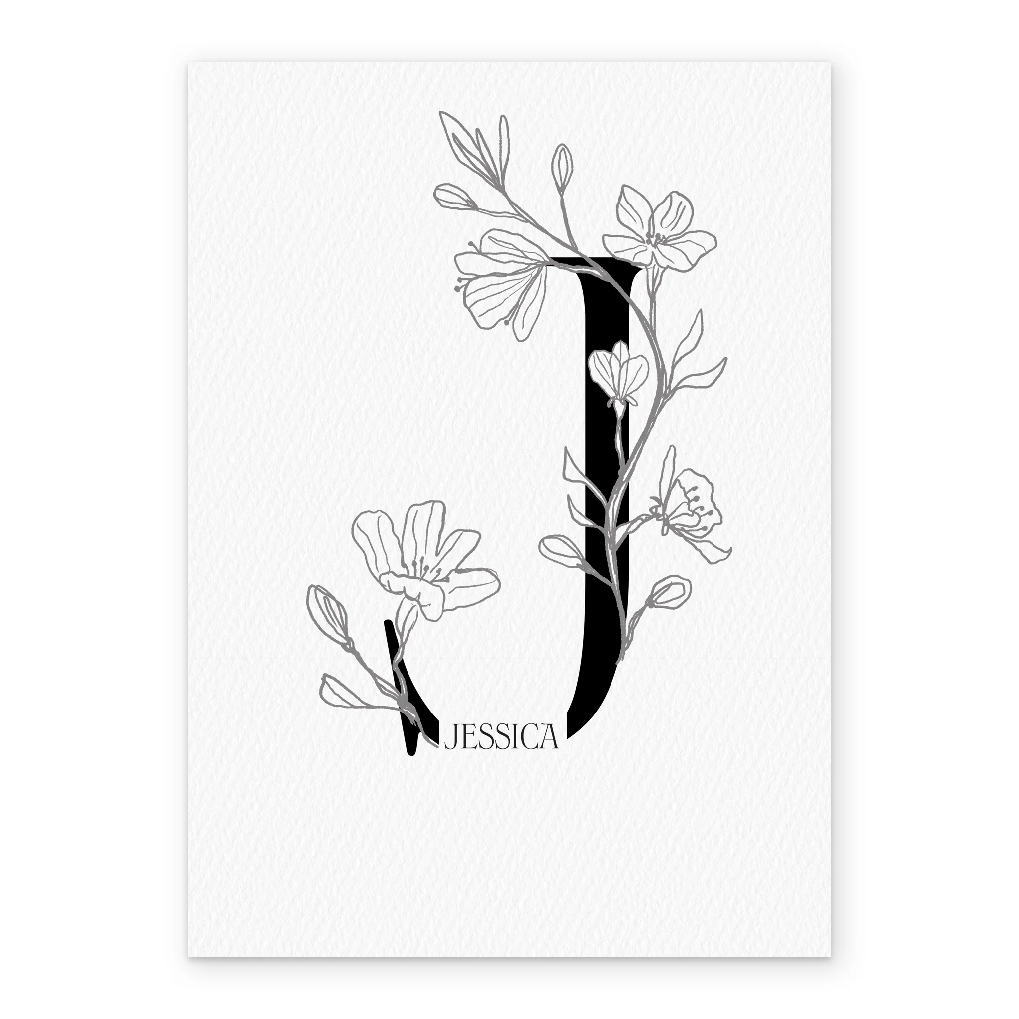 Personalised Editable Illustrated Initial Letter J Birthday Card - Image 2