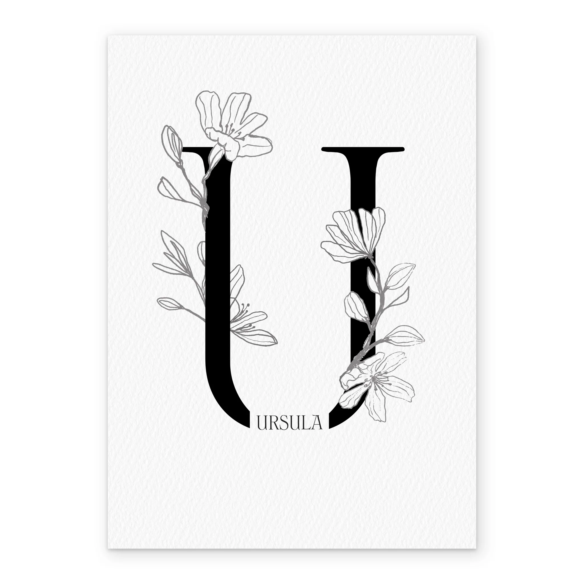 Personalised Editable Illustrated Initial Letter U Birthday Card - Image 2