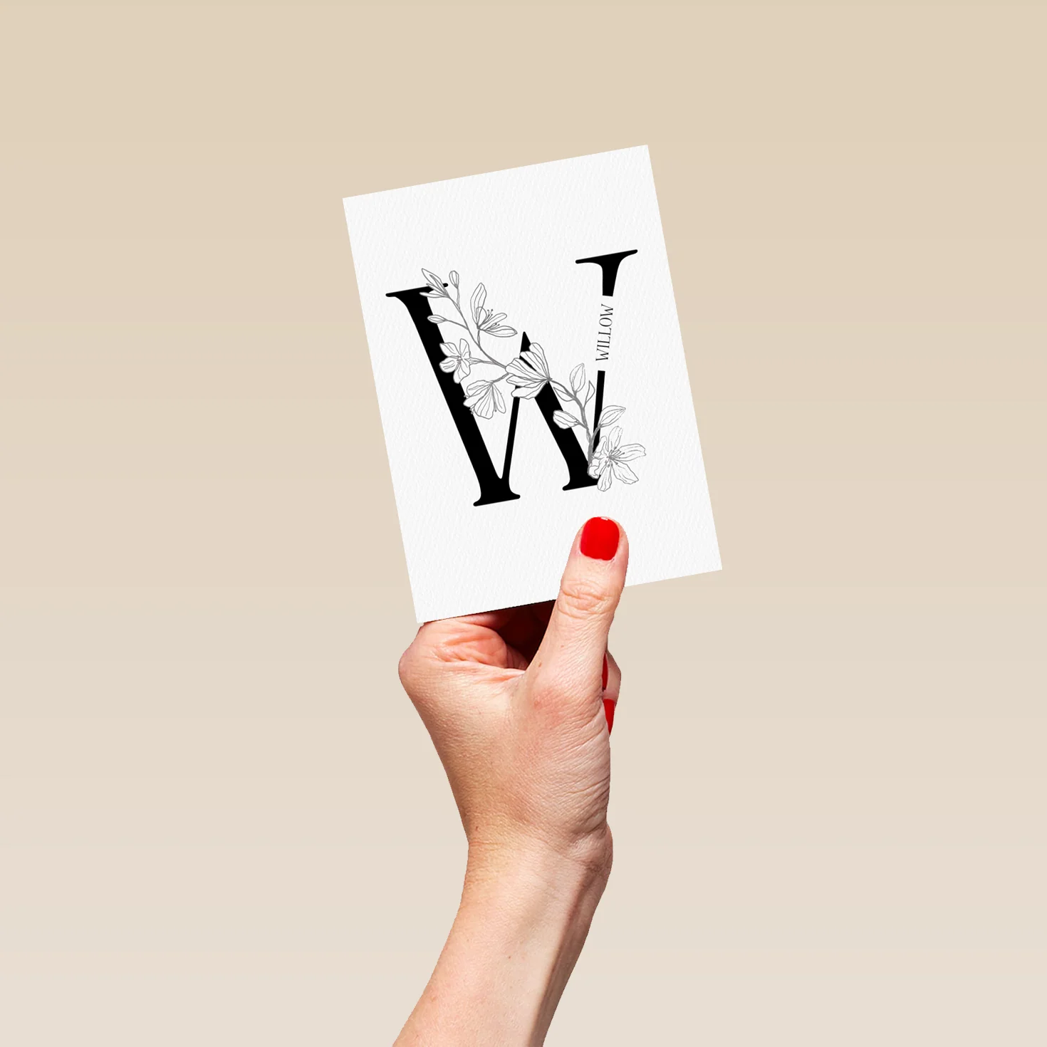 Personalised Editable Illustrated Initial Letter W Birthday Card - Image 4