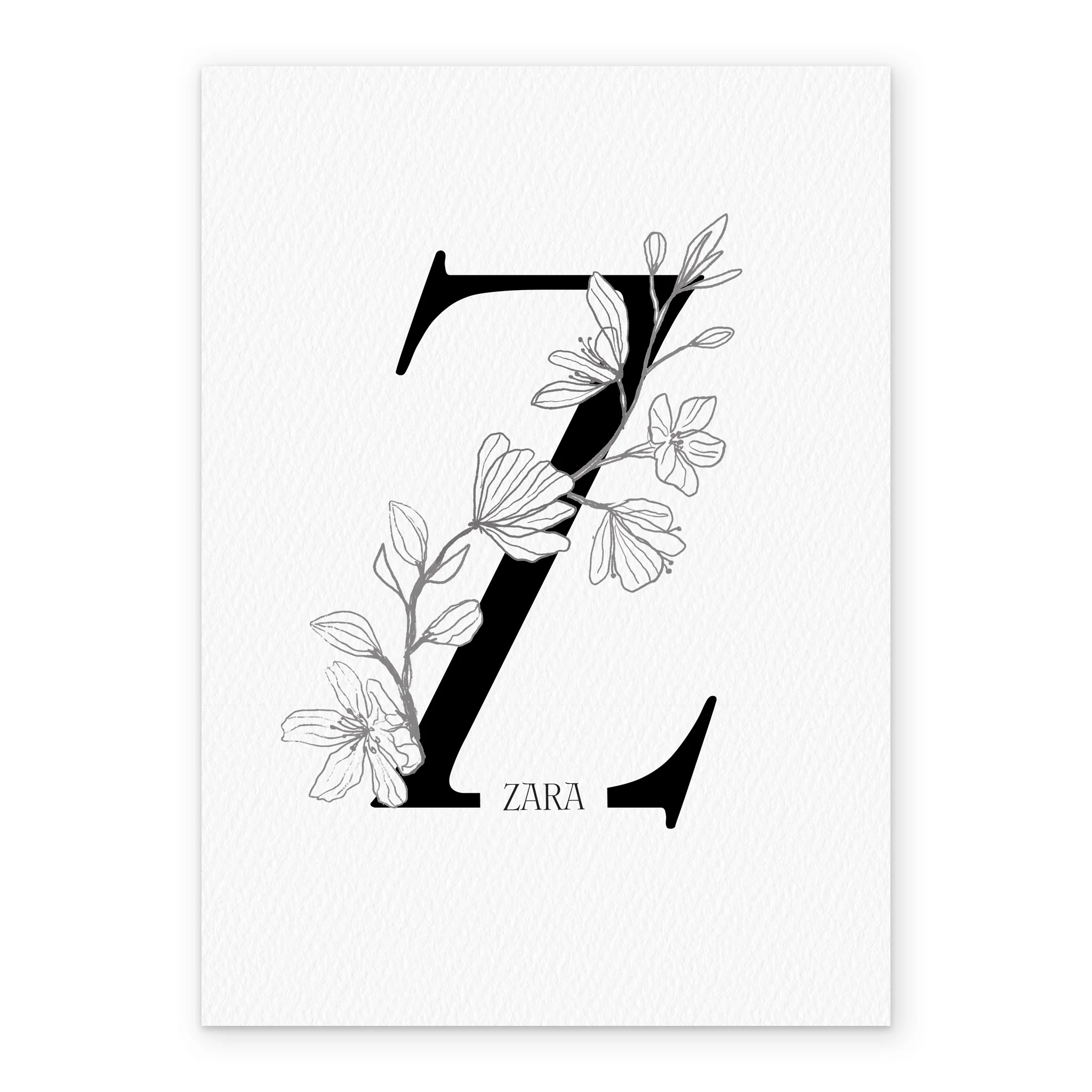 Personalised Editable Illustrated Initial Letter Z Birthday Card - Image 2