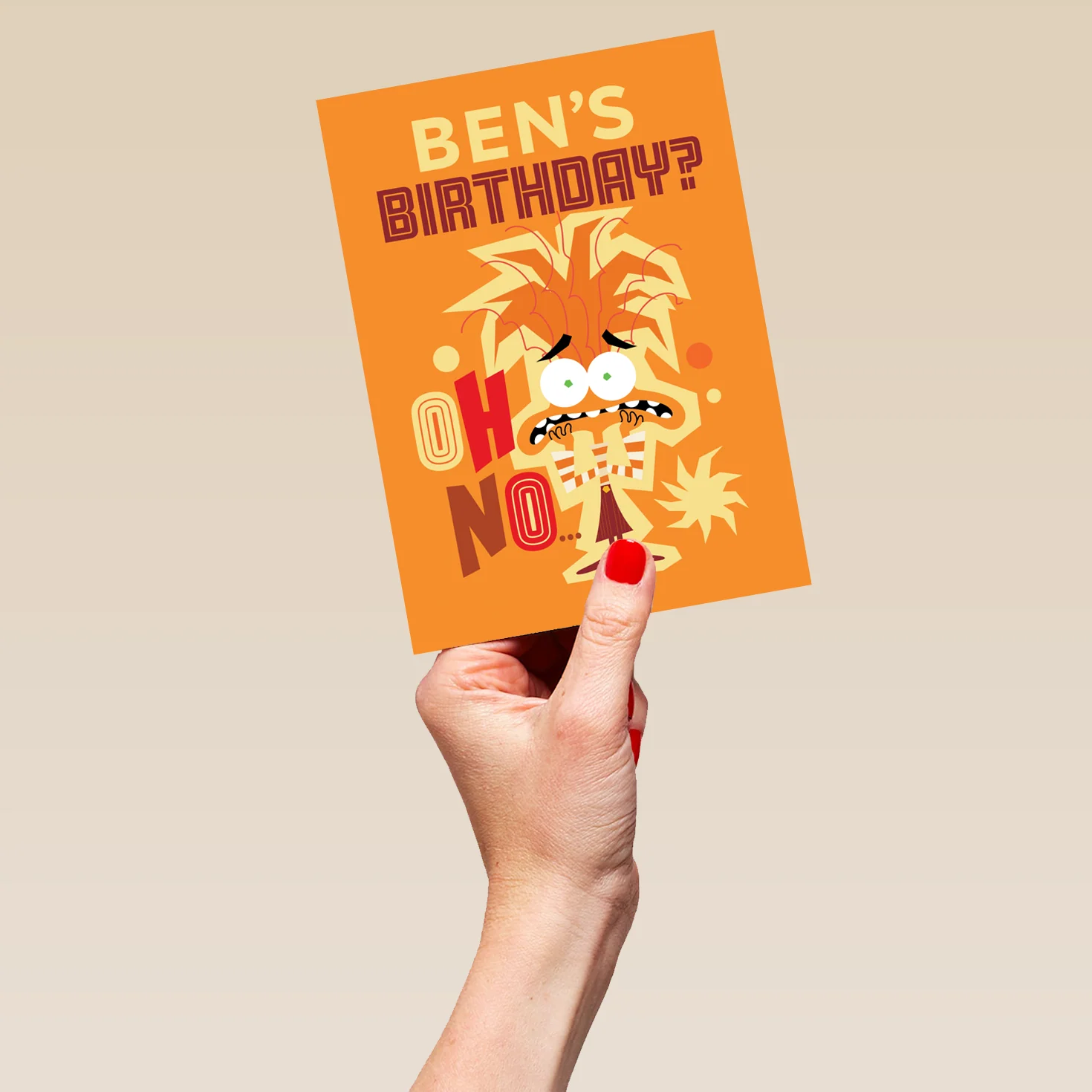 Personalised & Editable Inside Out Anxiety Oh No Birthday Card - Image 5