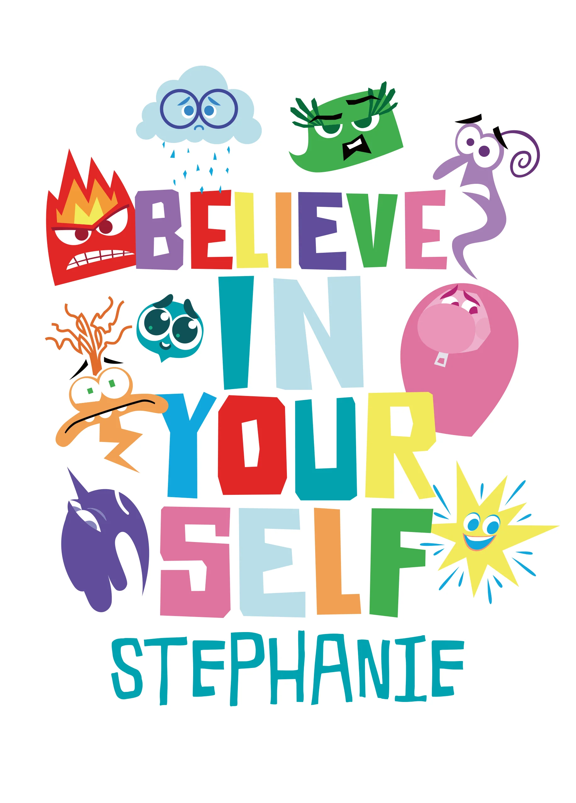 Personalised & Editable Inside Out Emotions Just to Say Card
