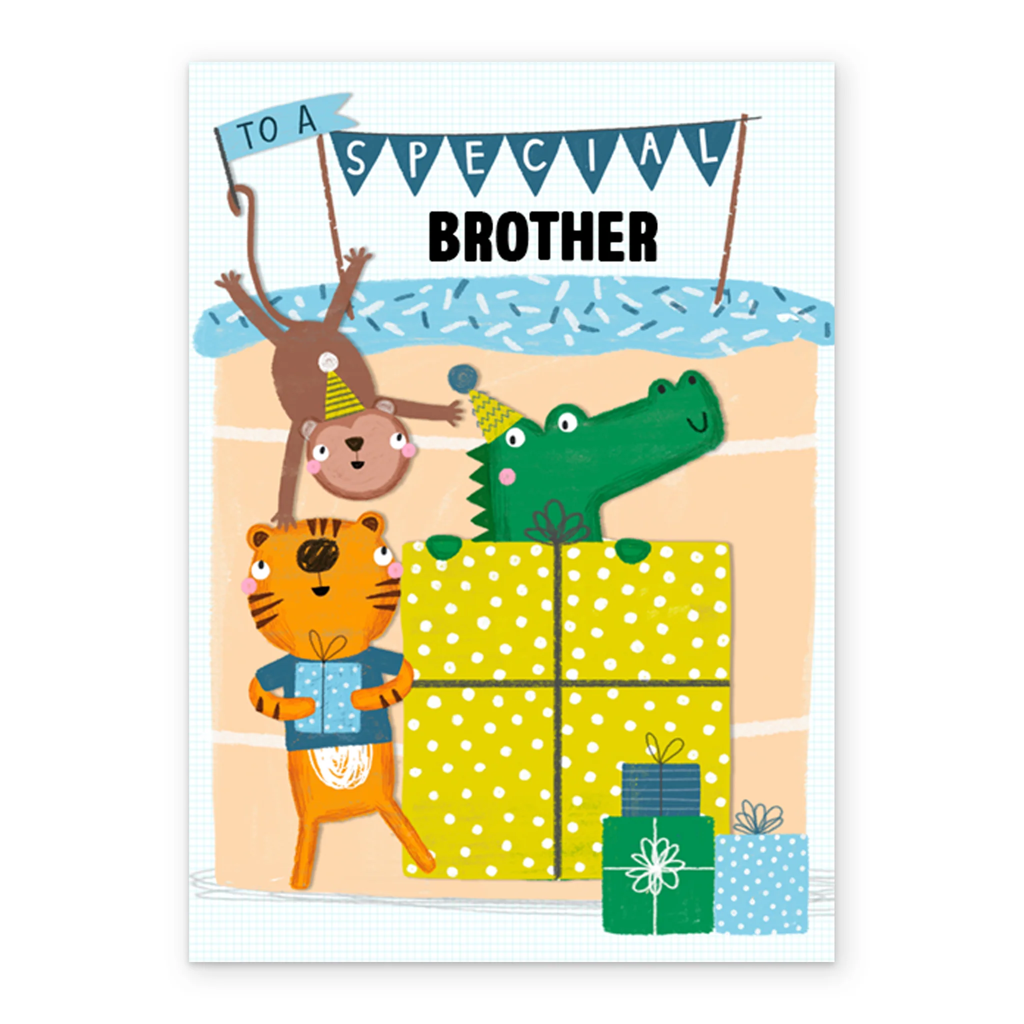Personalised Editable Jungle Animals Birthday Card For Brother - Image 2
