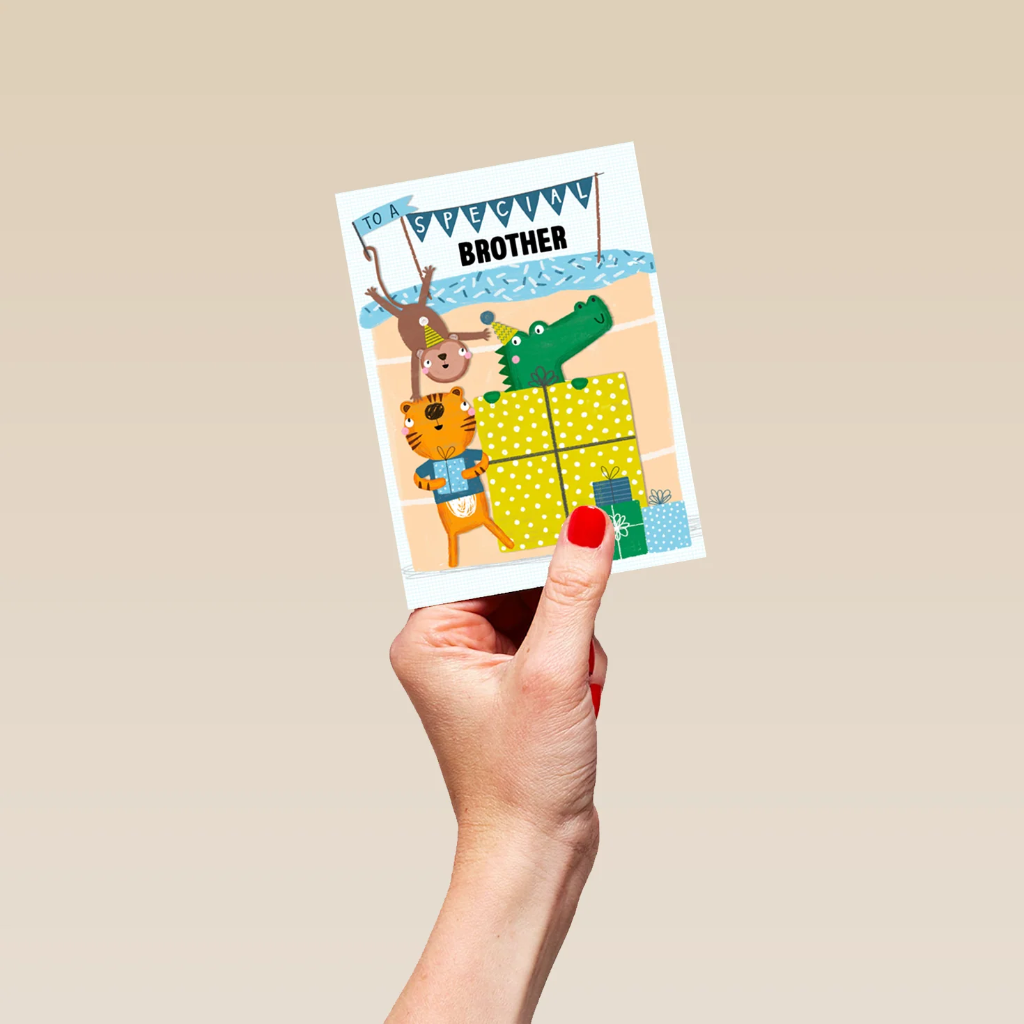 Personalised Editable Jungle Animals Birthday Card For Brother - Image 4