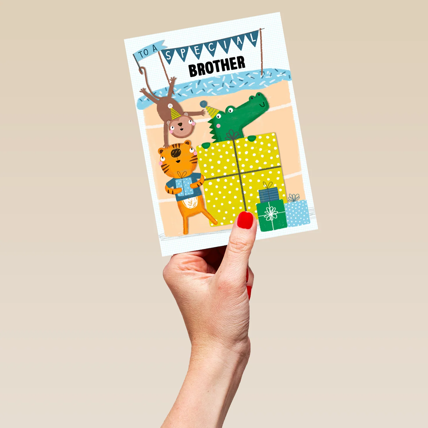 Personalised Editable Jungle Animals Birthday Card For Brother - Image 5
