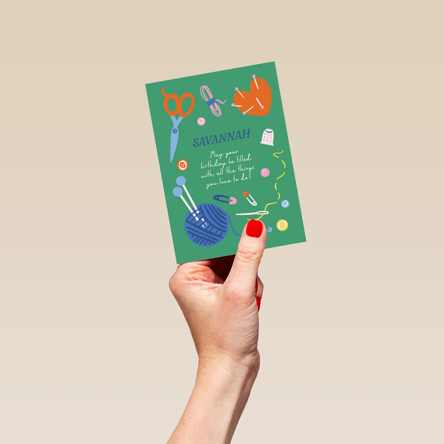 Personalised Editable Knitting Birthday Card - Image 4