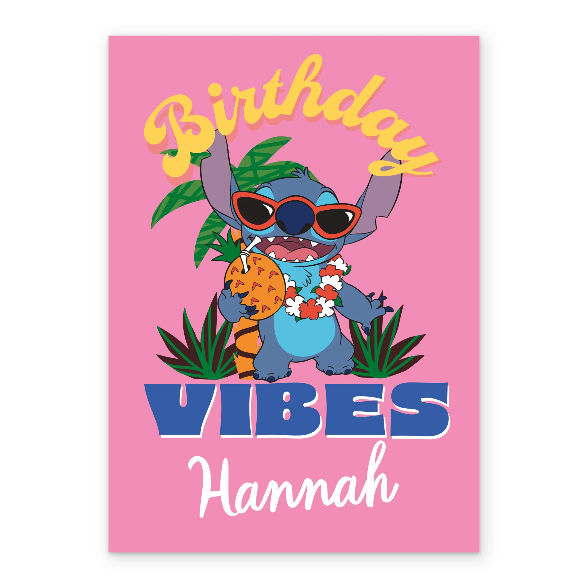 Personalised & Editable Lilo & Stitch Birthday Vibes Card - Image 2