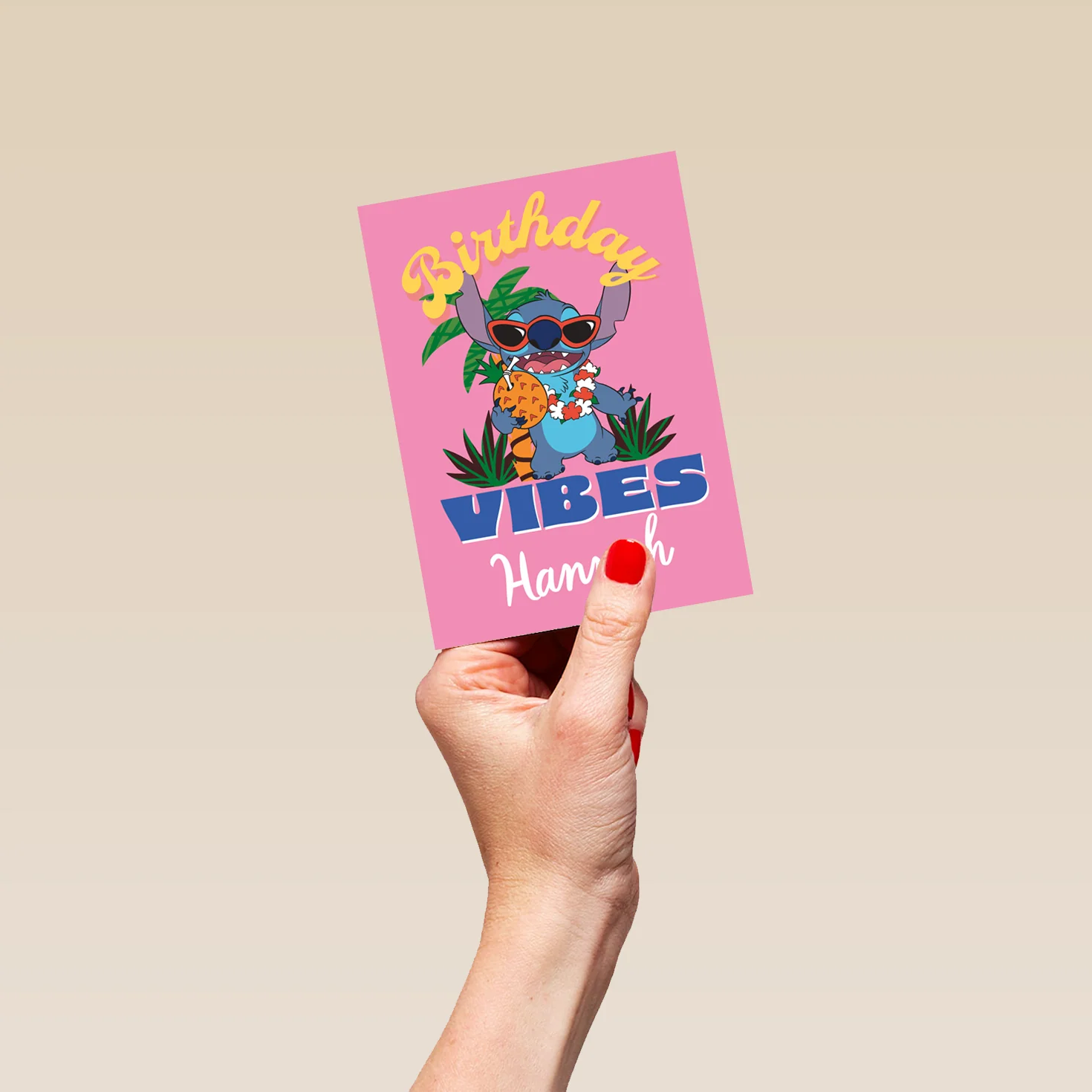 Personalised & Editable Lilo & Stitch Birthday Vibes Card - Image 4