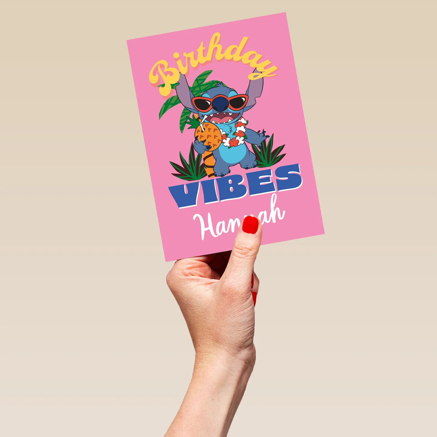 Personalised & Editable Lilo & Stitch Birthday Vibes Card - Image 5