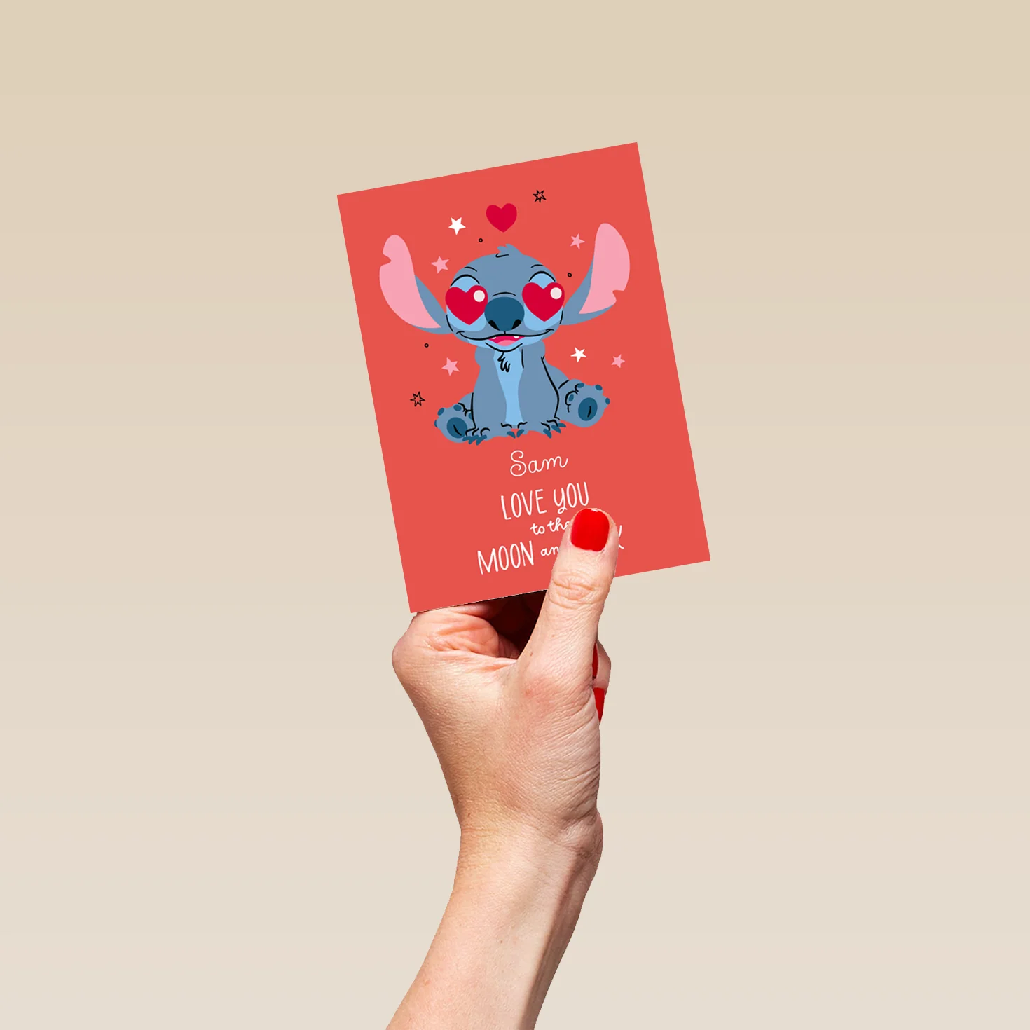 Personalised Editable Lilo & Stitch Heart Eyes Anniversary Card - Image 4