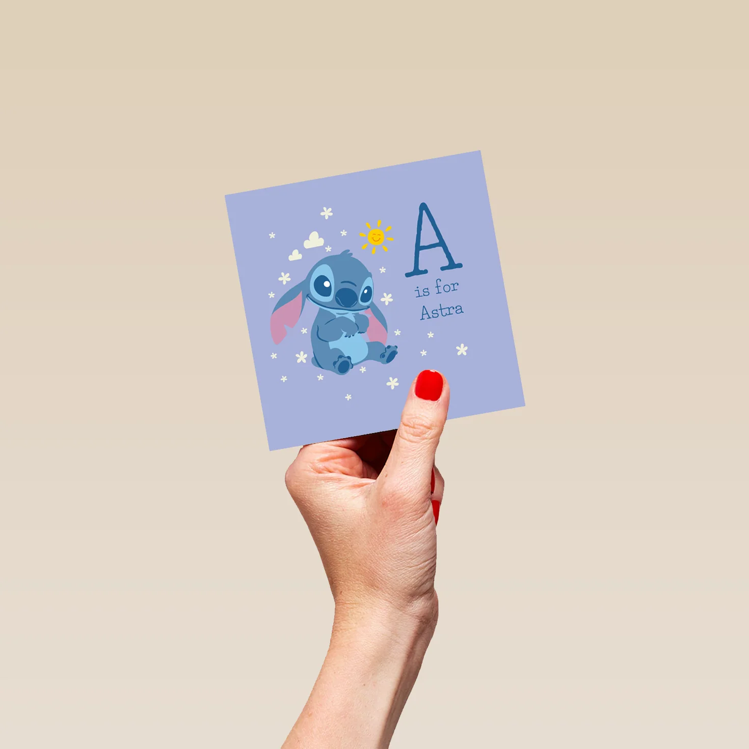 Personalised & Editable Lilo & Stitch Initial Greeting Card - Image 4