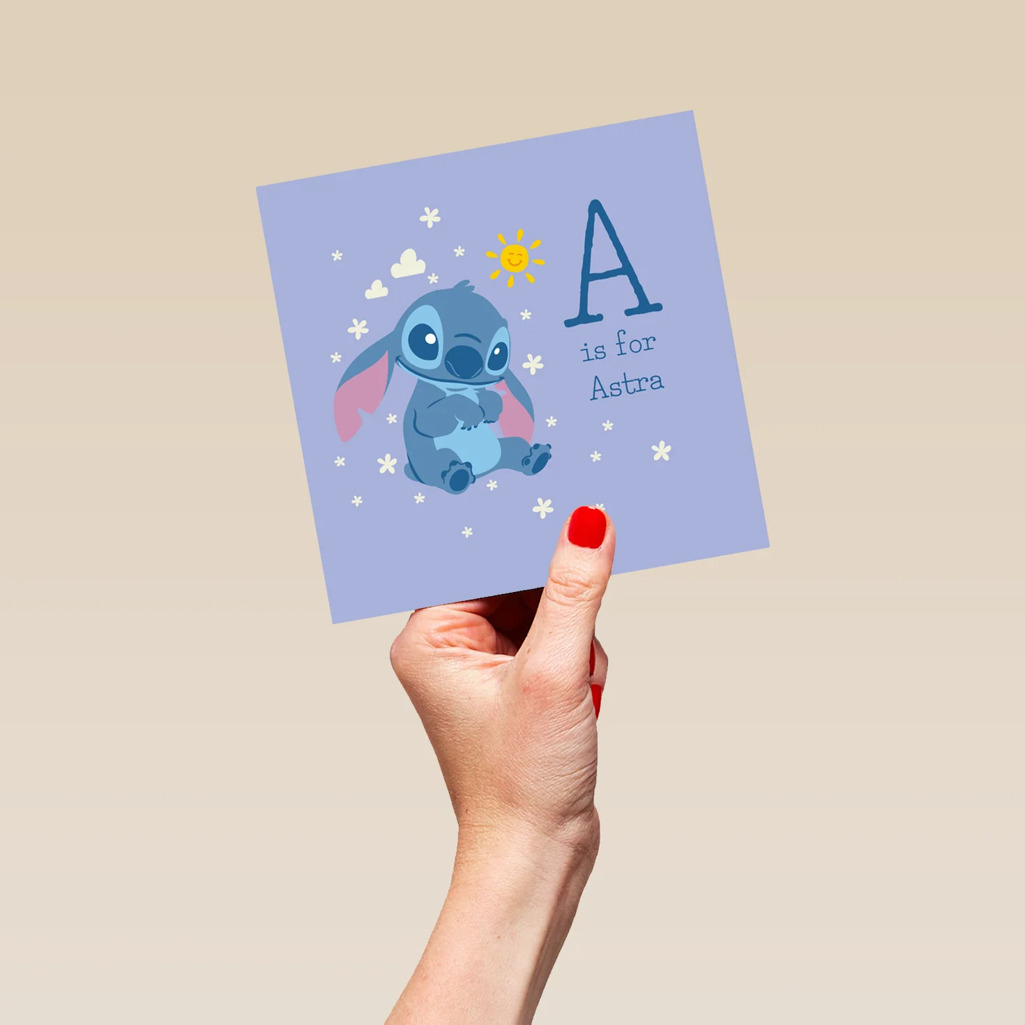 Personalised & Editable Lilo & Stitch Initial Greeting Card - Image 5