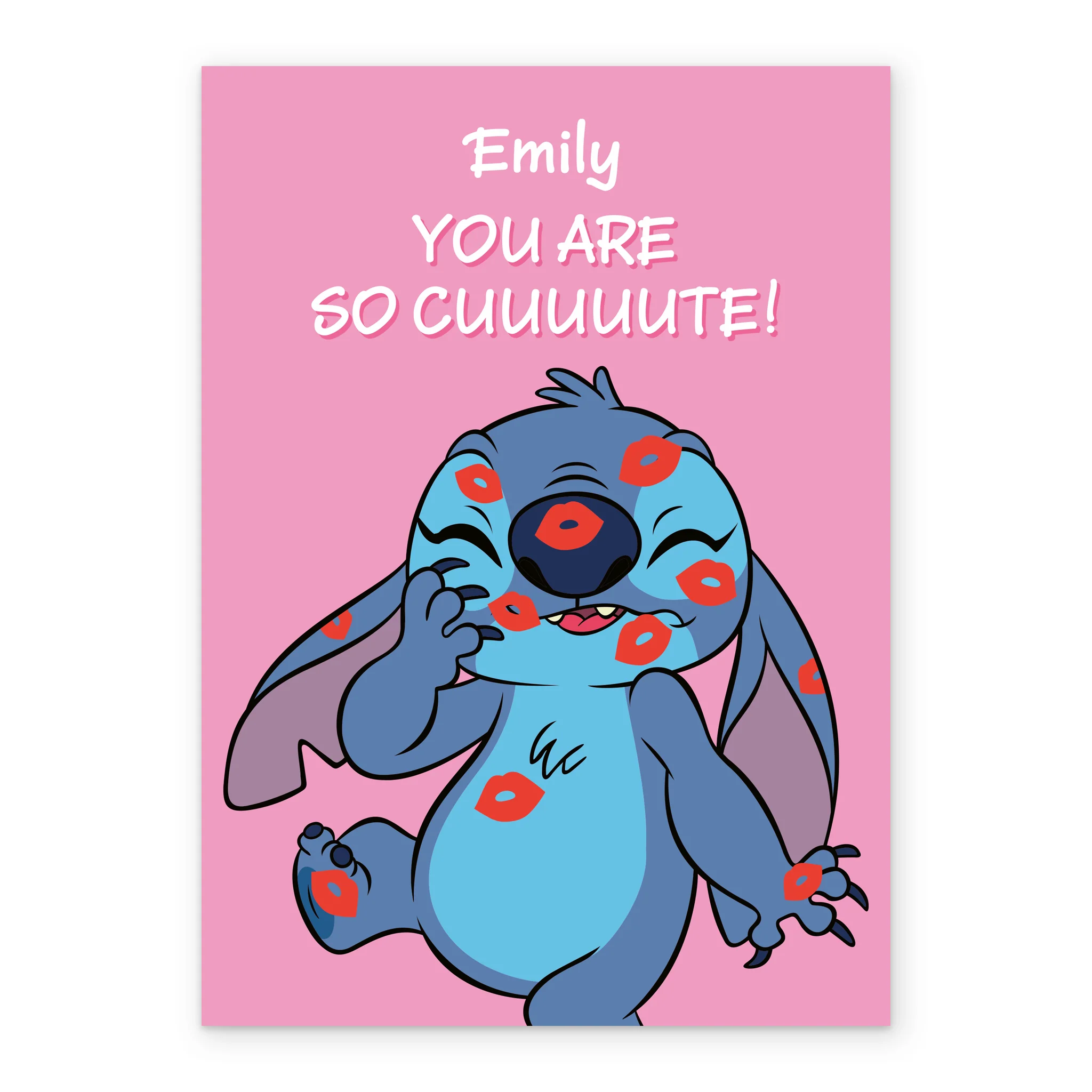 Personalised & Editable Lilo & Stitch Kisses Greeting Card - Image 2