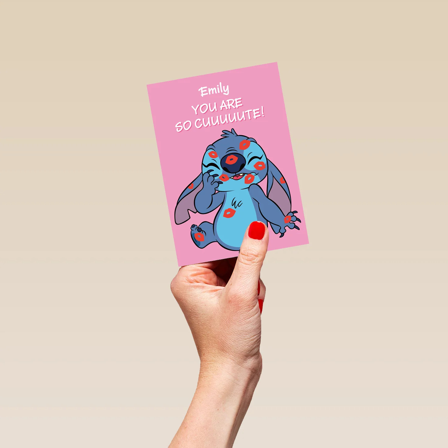 Personalised & Editable Lilo & Stitch Kisses Greeting Card - Image 4