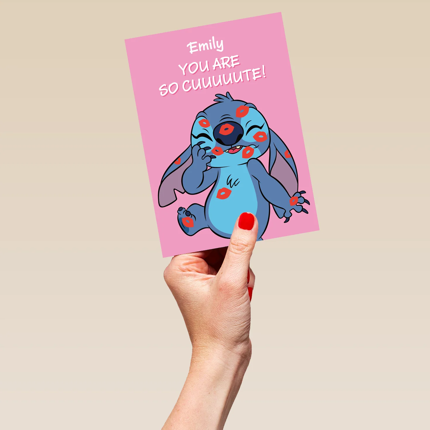 Personalised & Editable Lilo & Stitch Kisses Greeting Card - Image 5