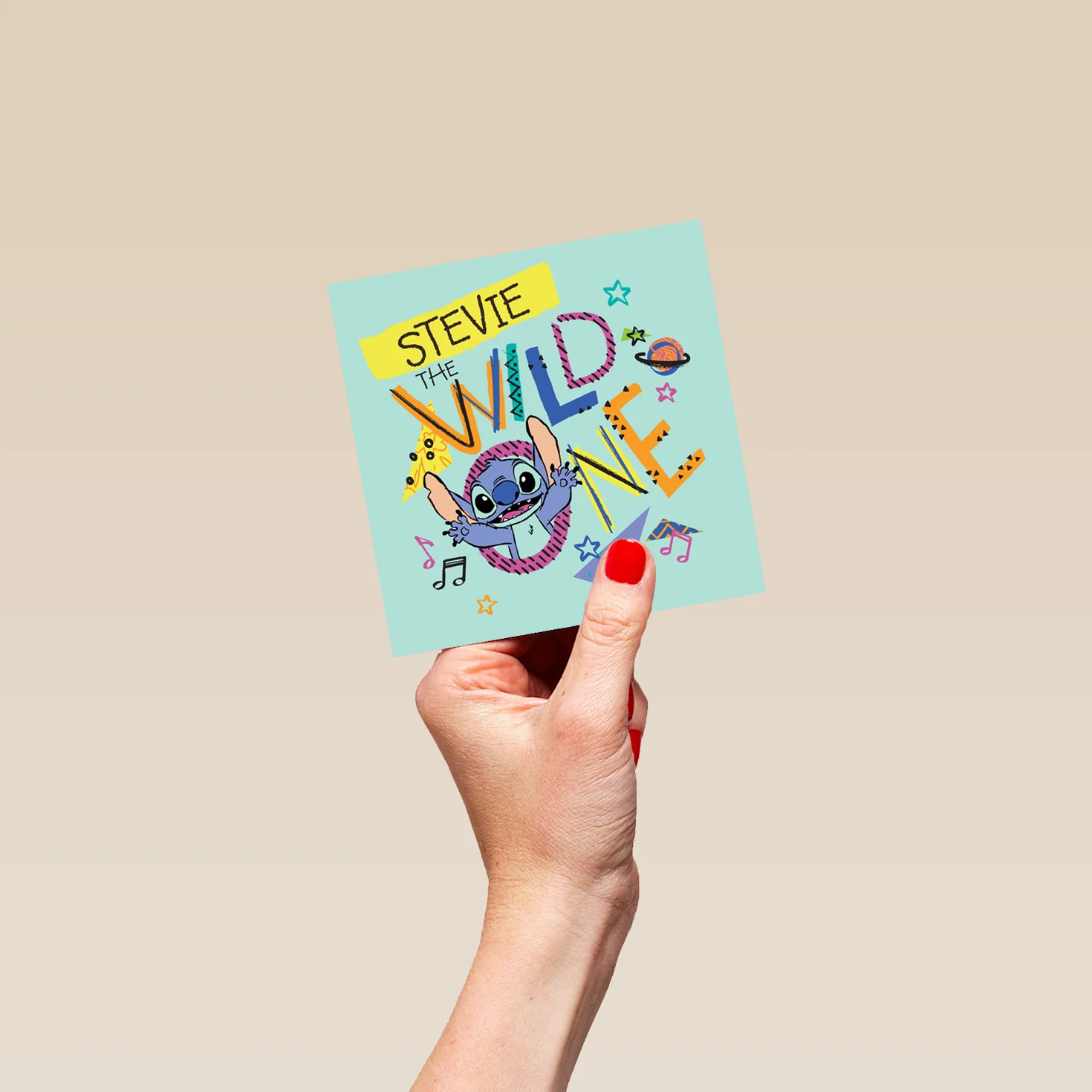 Personalised & Editable Lilo & Stitch Wild One Birthday Card - Image 4
