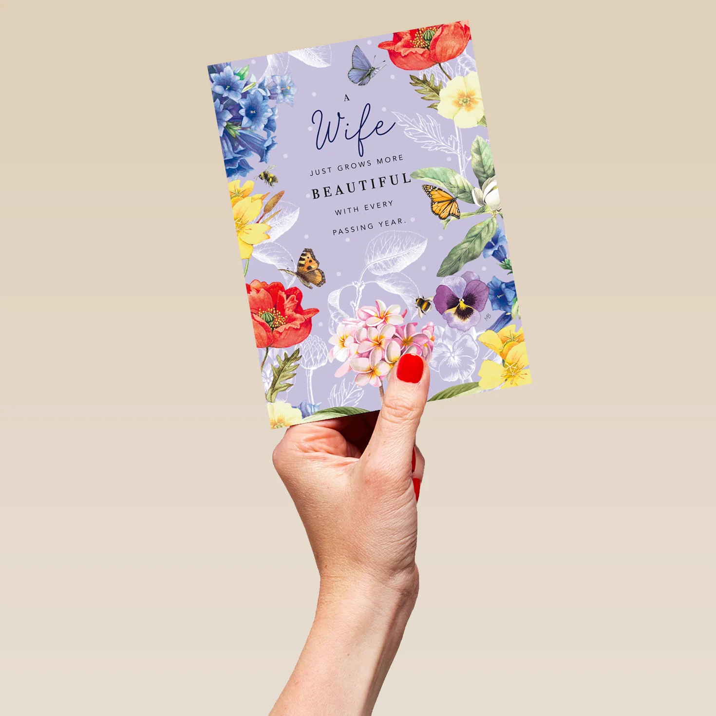 Personalised Editable Marjolein Bastin Birthday Card for Wife - Floral Artwork Design - Image 5