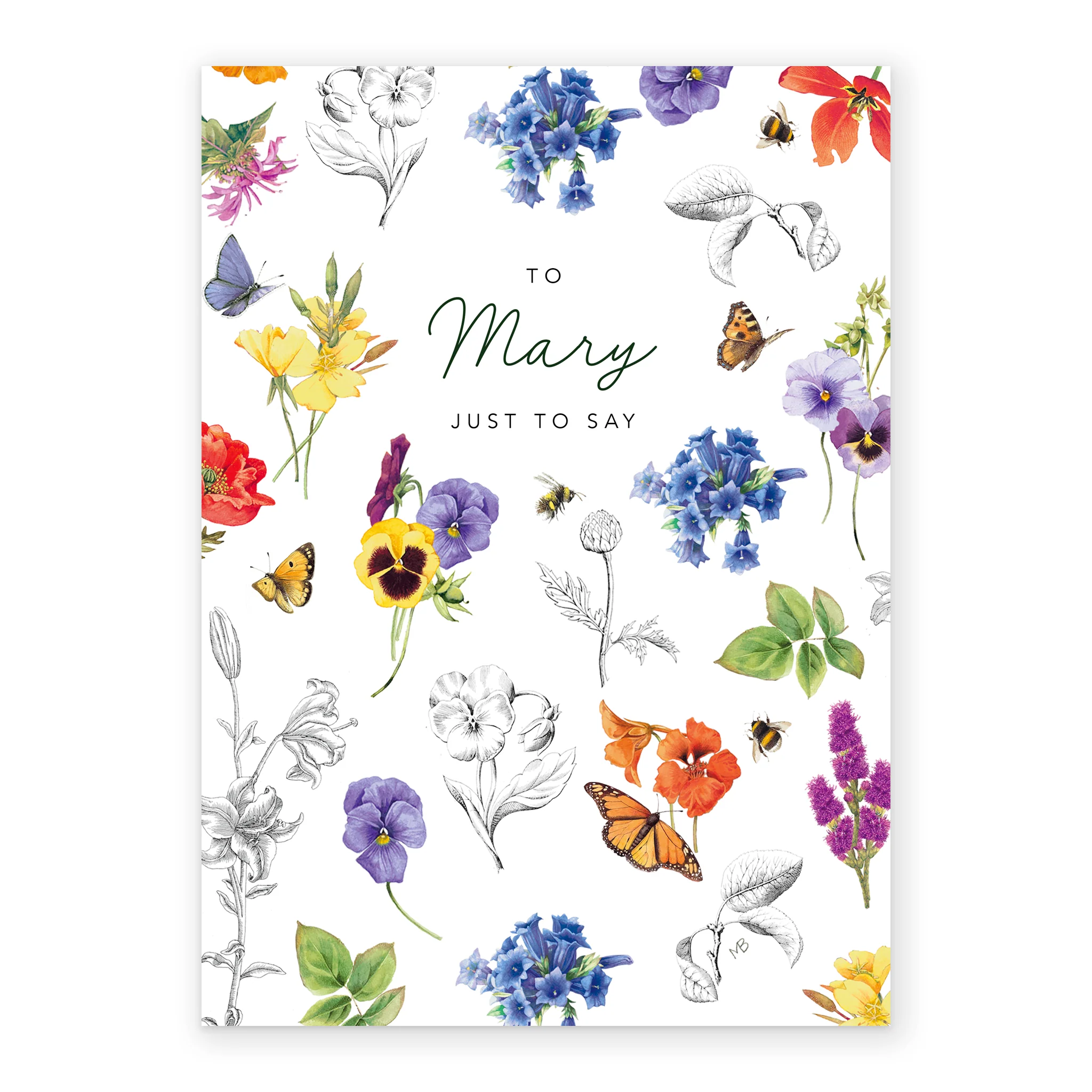 Personalised Editable Marjolein Bastin Just to Say Card - Floral Artwork Design - Image 2