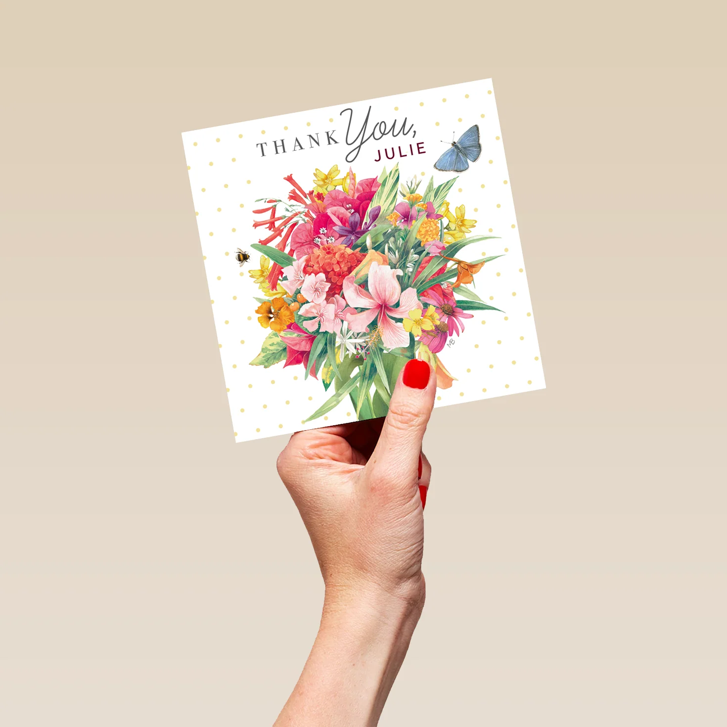 Personalised Editable Marjolein Bastin Thank you Card - Floral Artwork Design - Image 5