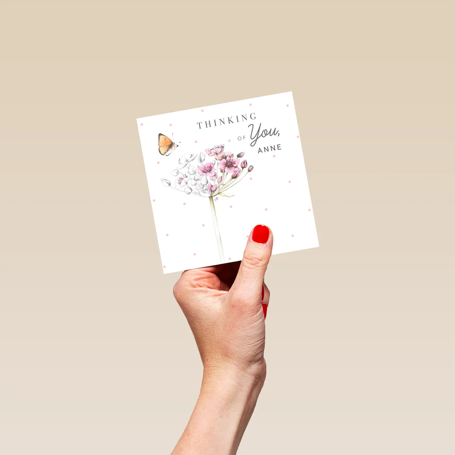 Personalised Editable Marjolein Bastin Thinking of You Card - Floral Artwork Design - Image 4