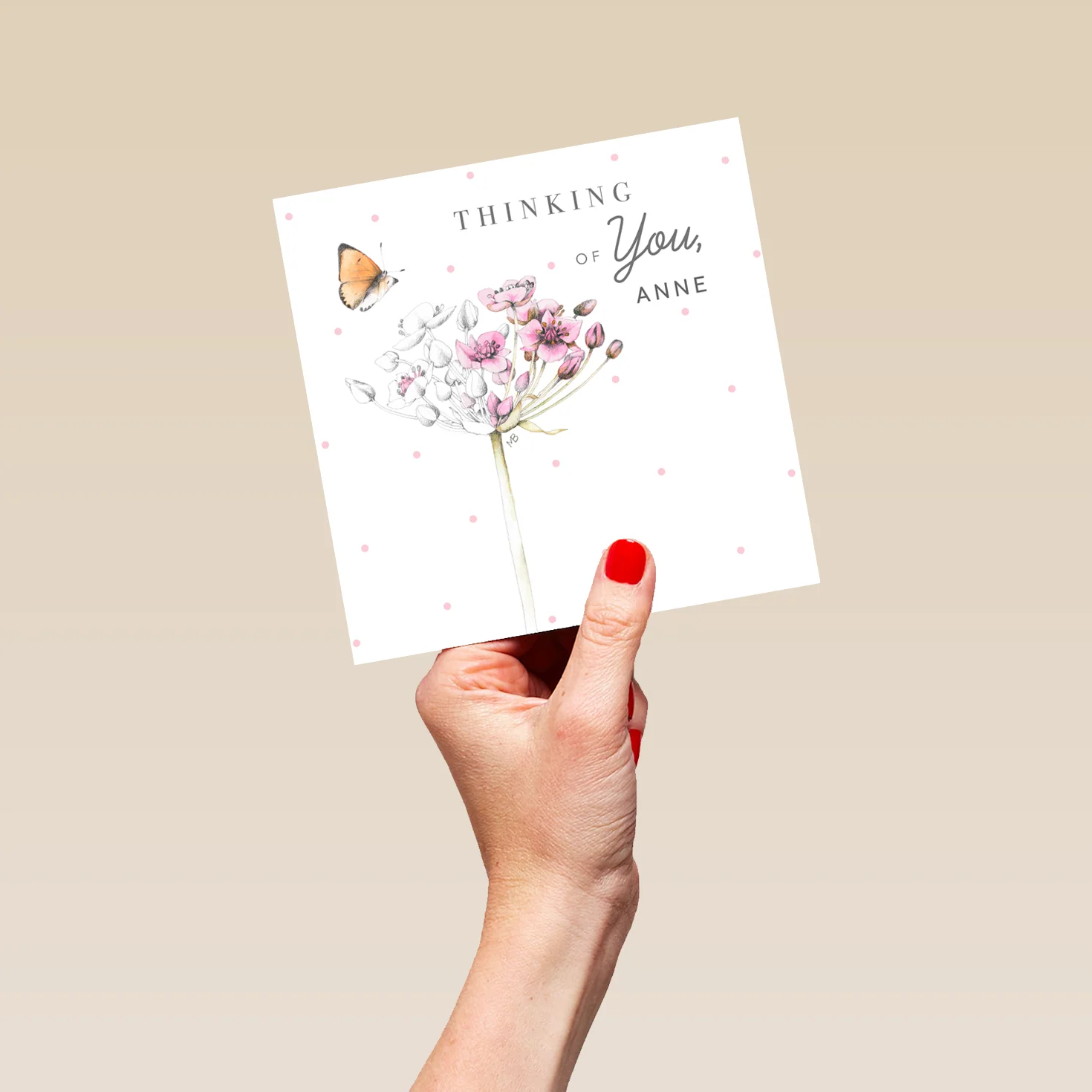 Personalised Editable Marjolein Bastin Thinking of You Card - Floral Artwork Design - Image 5
