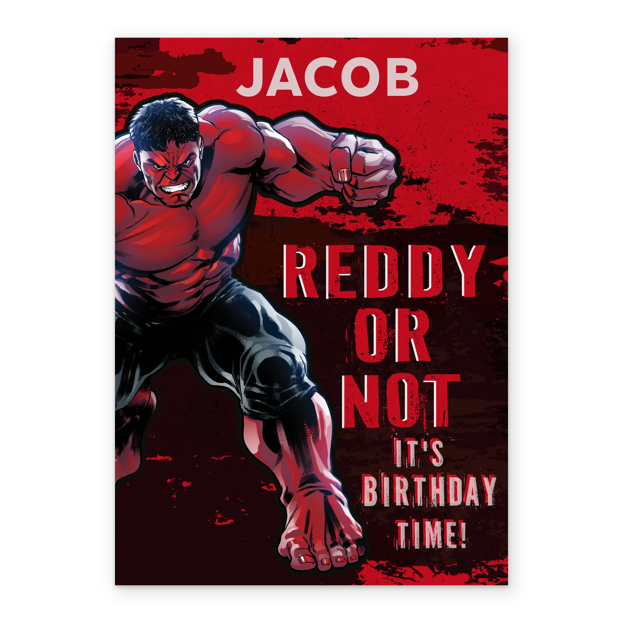 Personalised Editable MARVEL Red Hulk Birthday Card - Image 2