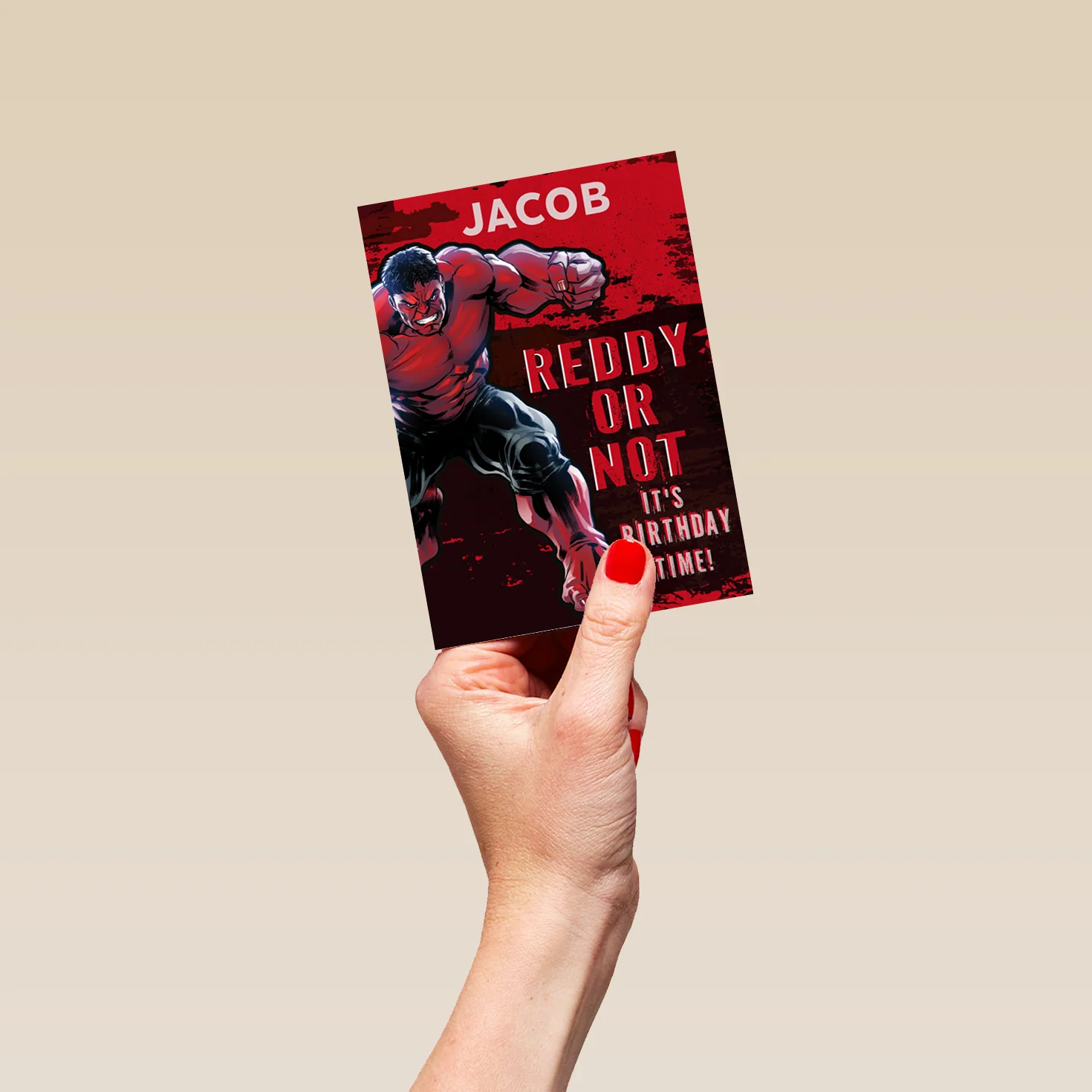 Personalised Editable MARVEL Red Hulk Birthday Card - Image 4