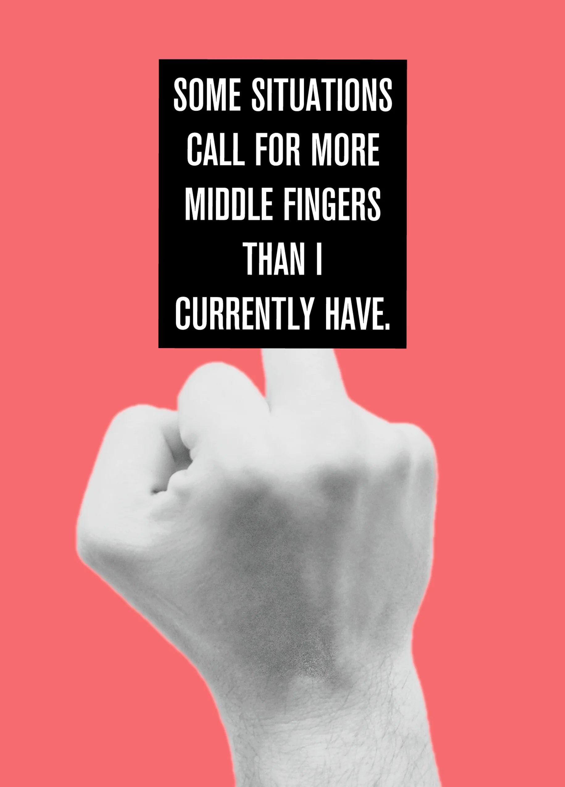 Personalised Editable 'Middle Finger' Funny Thinking of You Card
